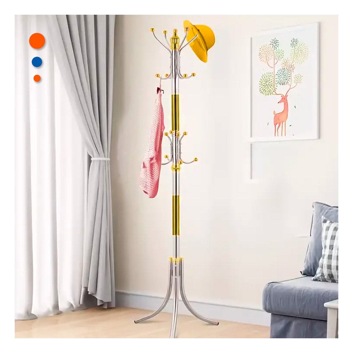 PACK4 MODULO DE COLGADO 172CM DORADO Y PLATEADO PARA HOGAR VERSATIL Y FIRME Y+REGALO STICKER - 5