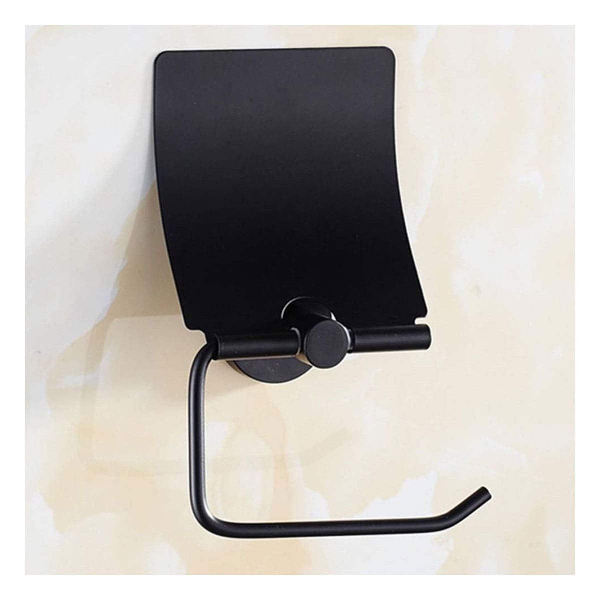 PORTA PARA PAPEL HIGIENICO CON CUBIERTA PRACTICA PARA PARED NEGRO PRO YPAPEL REGALO - 3