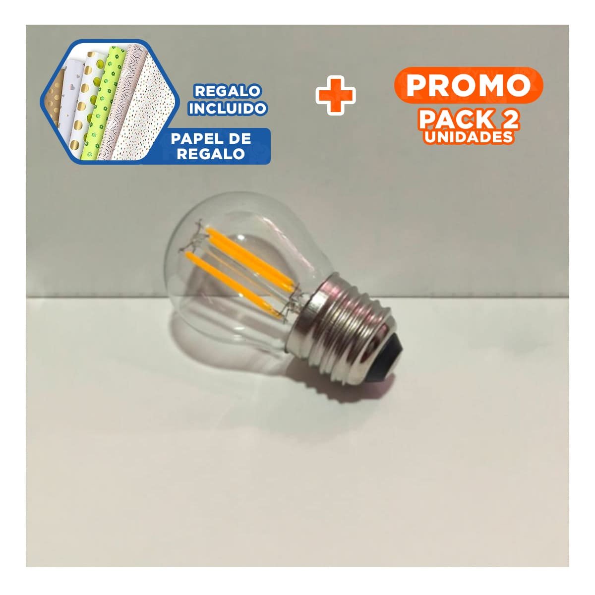 PACK2 LUMINARIA MODERNA 4W TRANSPARENTE LUZ BLANCA PARA HOGAR CASA NAVIDAD YPAPEL REGALO - 1