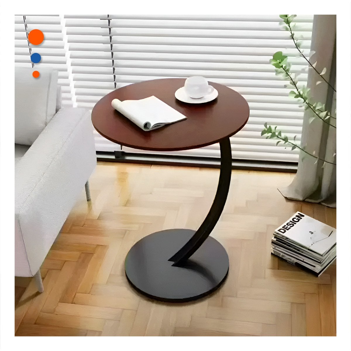TABLA CIRCULAR 40X60CM COLOR MARRON Y NEGRO ESTILO MODERNO HOGAR PLUS EXTRA - 1