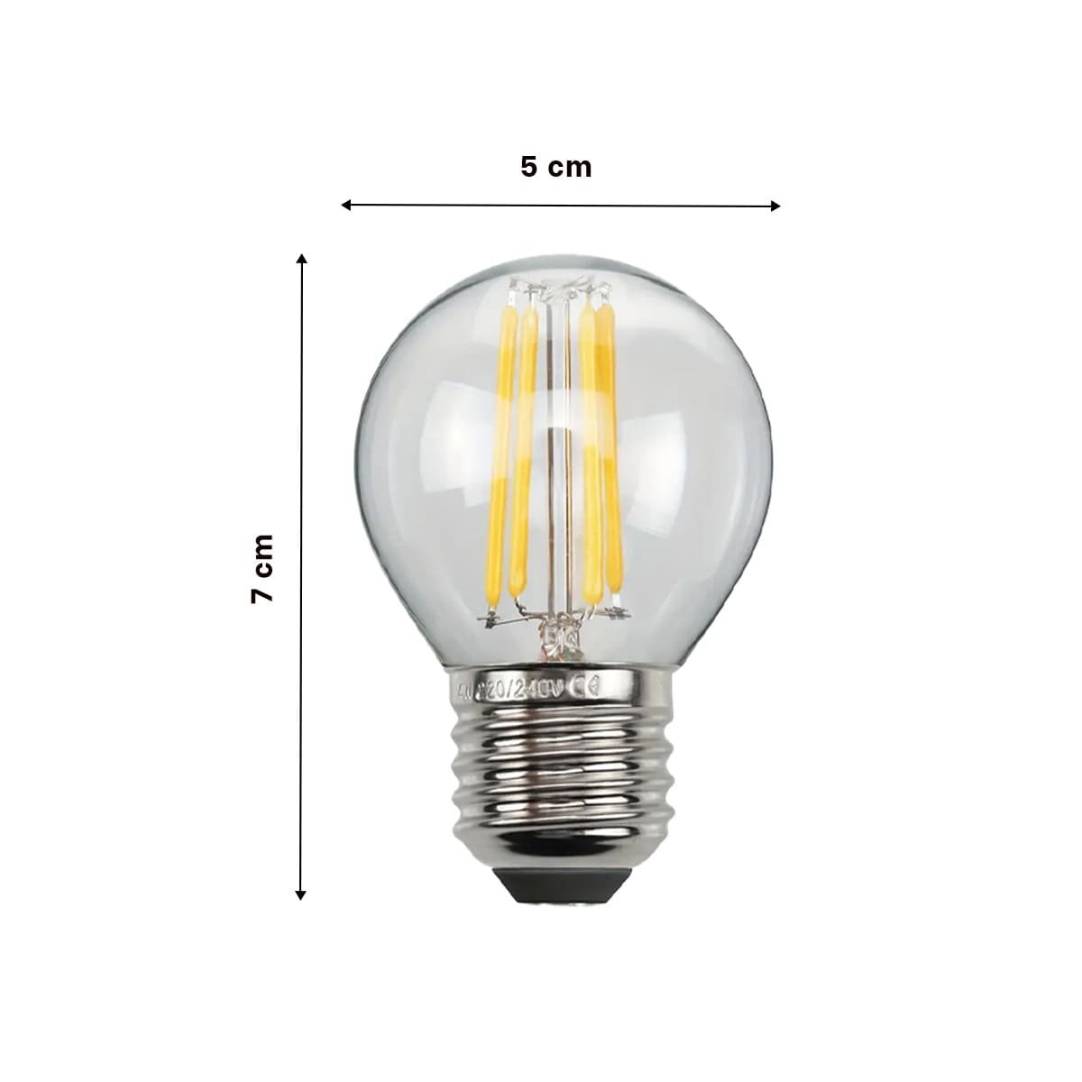 FOCO LED 4W TRANSPARENTE LUZ BLANCA PARA CASA HOGAR DECORACION FESTIVA Y+PAPEL REGALO - 4