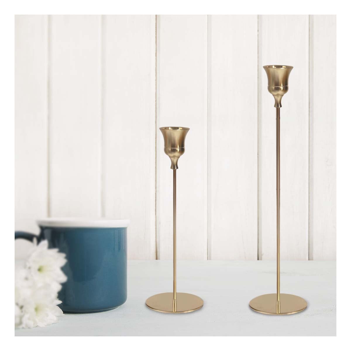 PACK2 BASE DECORATIVA METALICA PARA VELAS QUE ACOMPANA REUNIONES EN CASA Y+PAPEL REGALO - 5