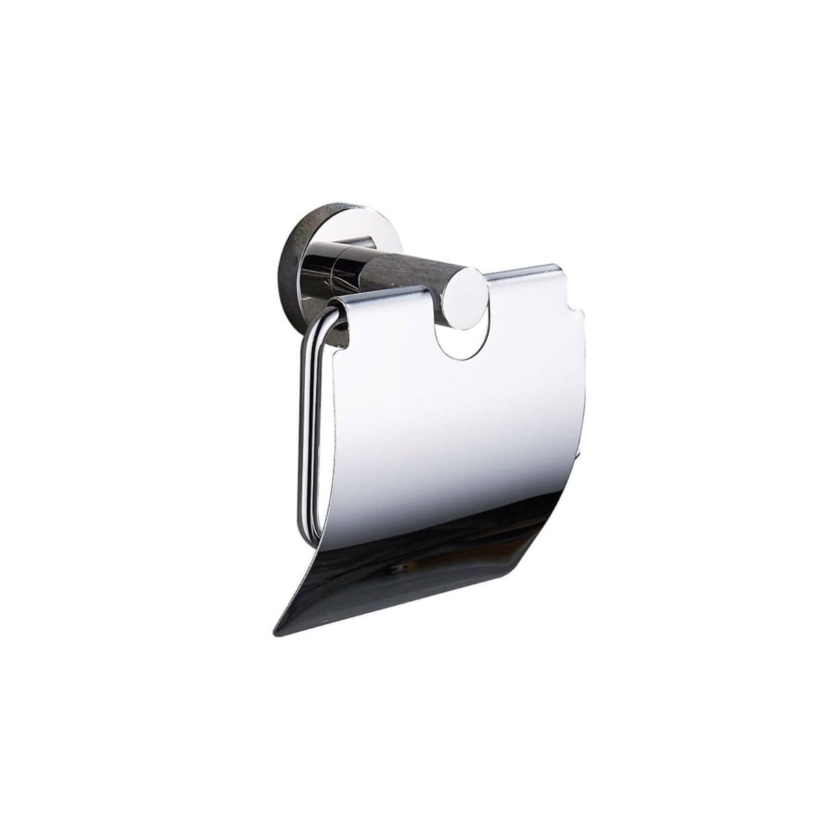 PORTA PARA PAPEL HIGIENICO CON CUBIERTA PRACTICA PARA PARED PLATEADO PRO YPAPEL REGALO - 1