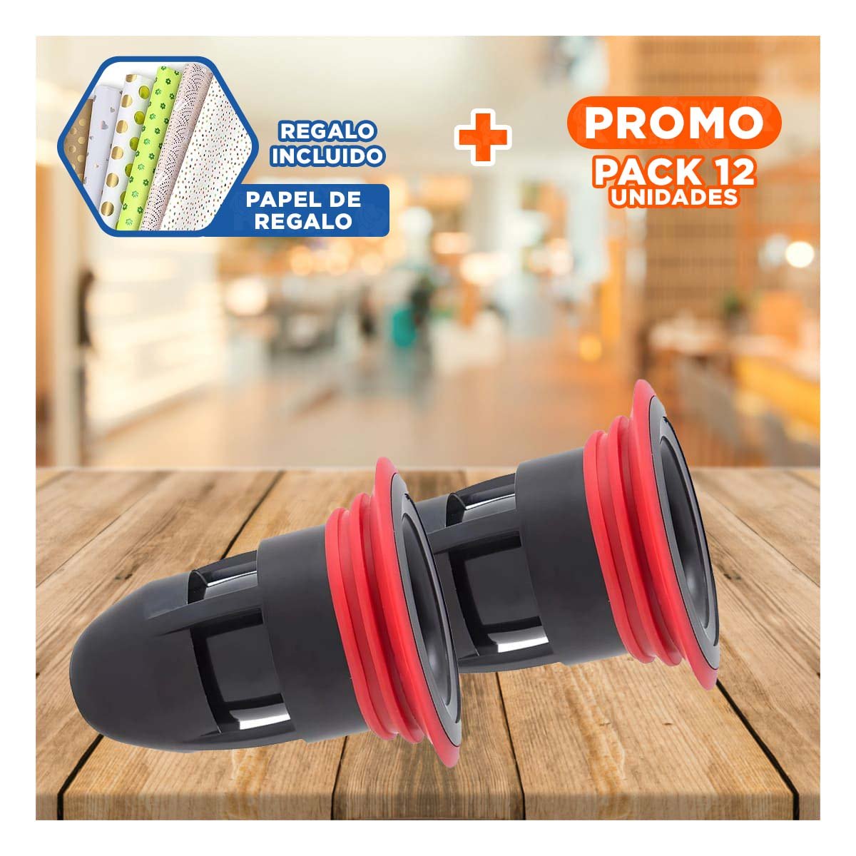 PACK12 VALVULA DE PISO NEGRO CON PROTECCION PARA AREA HIGIENICA Y+PAPEL REGALO - 1