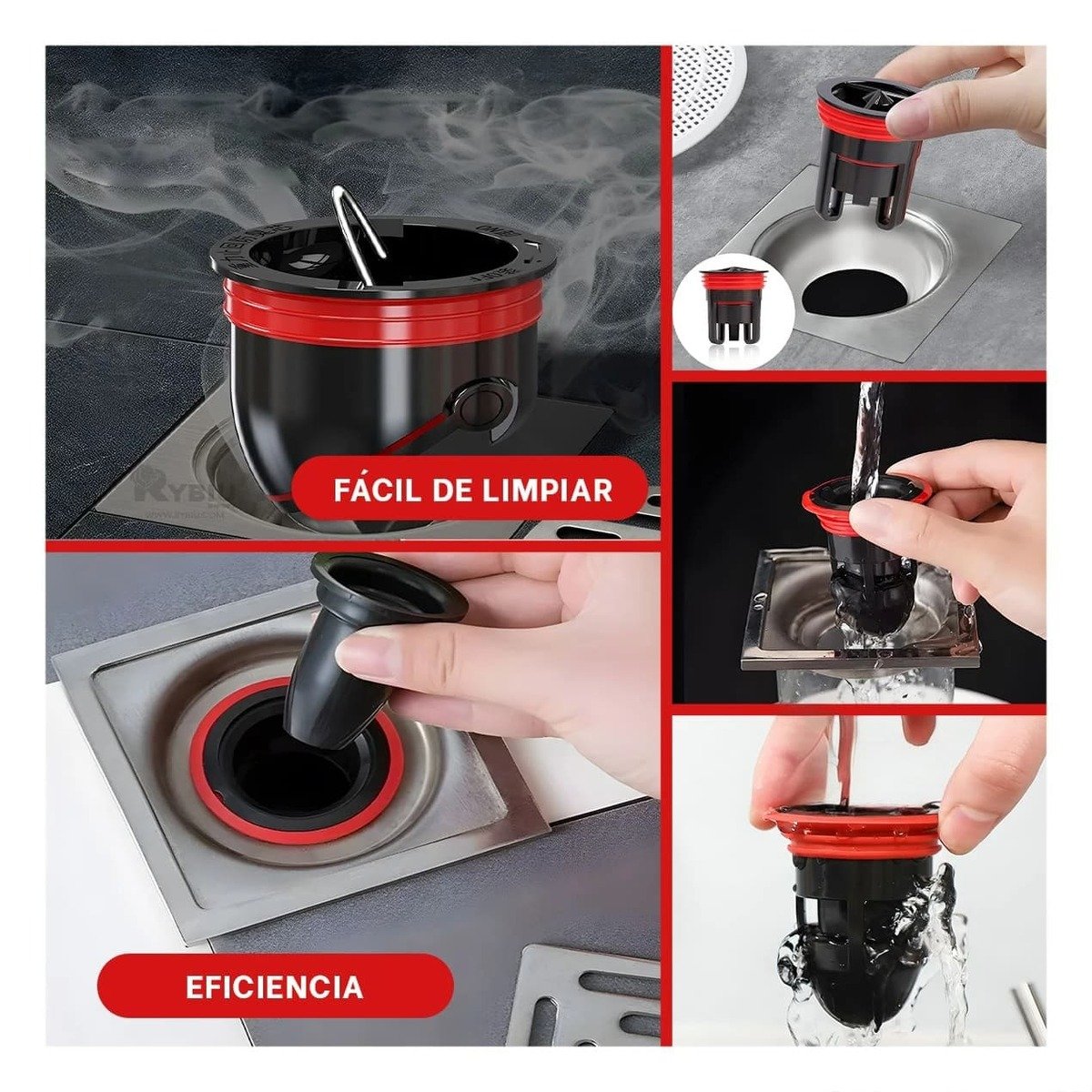 PACK12 VALVULA DE PISO NEGRO CON PROTECCION PARA AREA HIGIENICA Y+PAPEL REGALO - 2