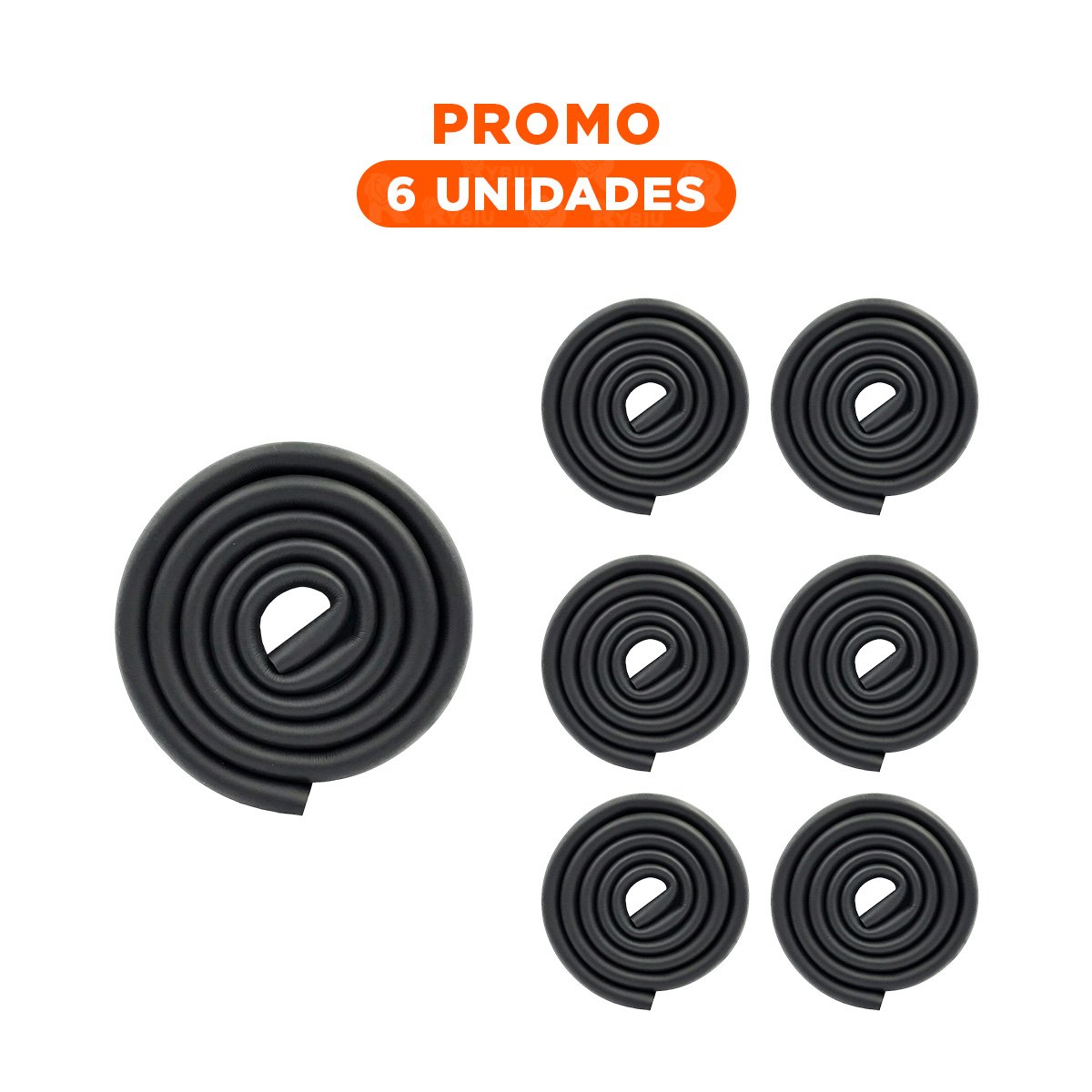 PACK6 ESQUINA ACOLCHADA DE ESPUMA SEGURA PARA BORDES DE MESA SEGURIDAD NEGRO - 1