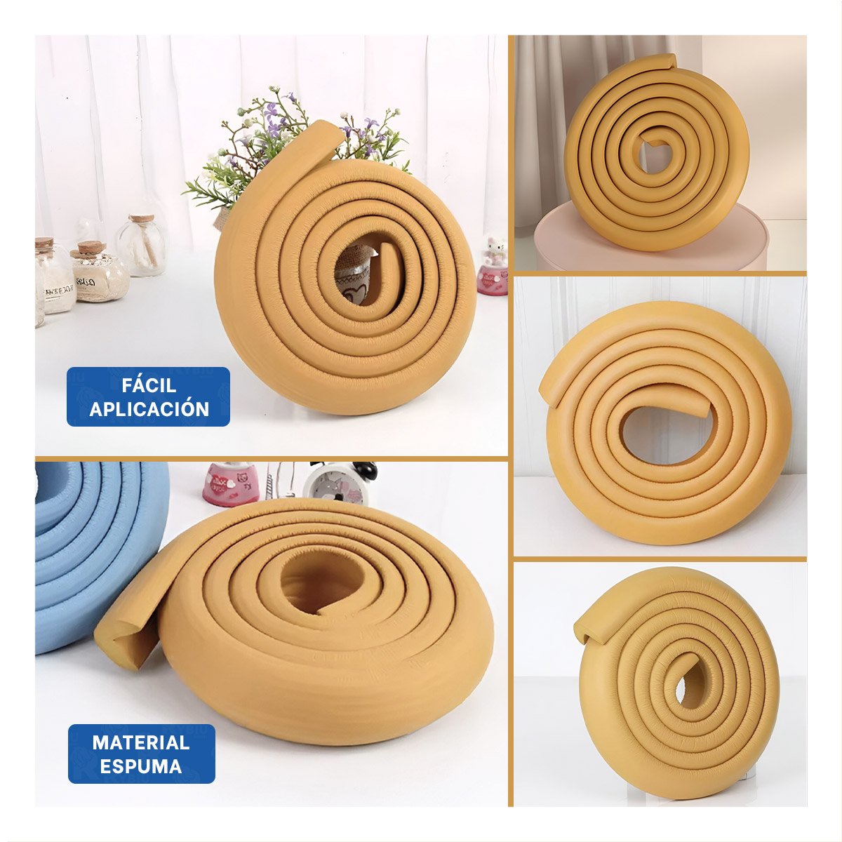 GUARDA ESQUINA DE ESPUMA RESISTENTE PARA BORDES DE MUEBLES Y MESAS MOSTAZA Y+POST IT - 5