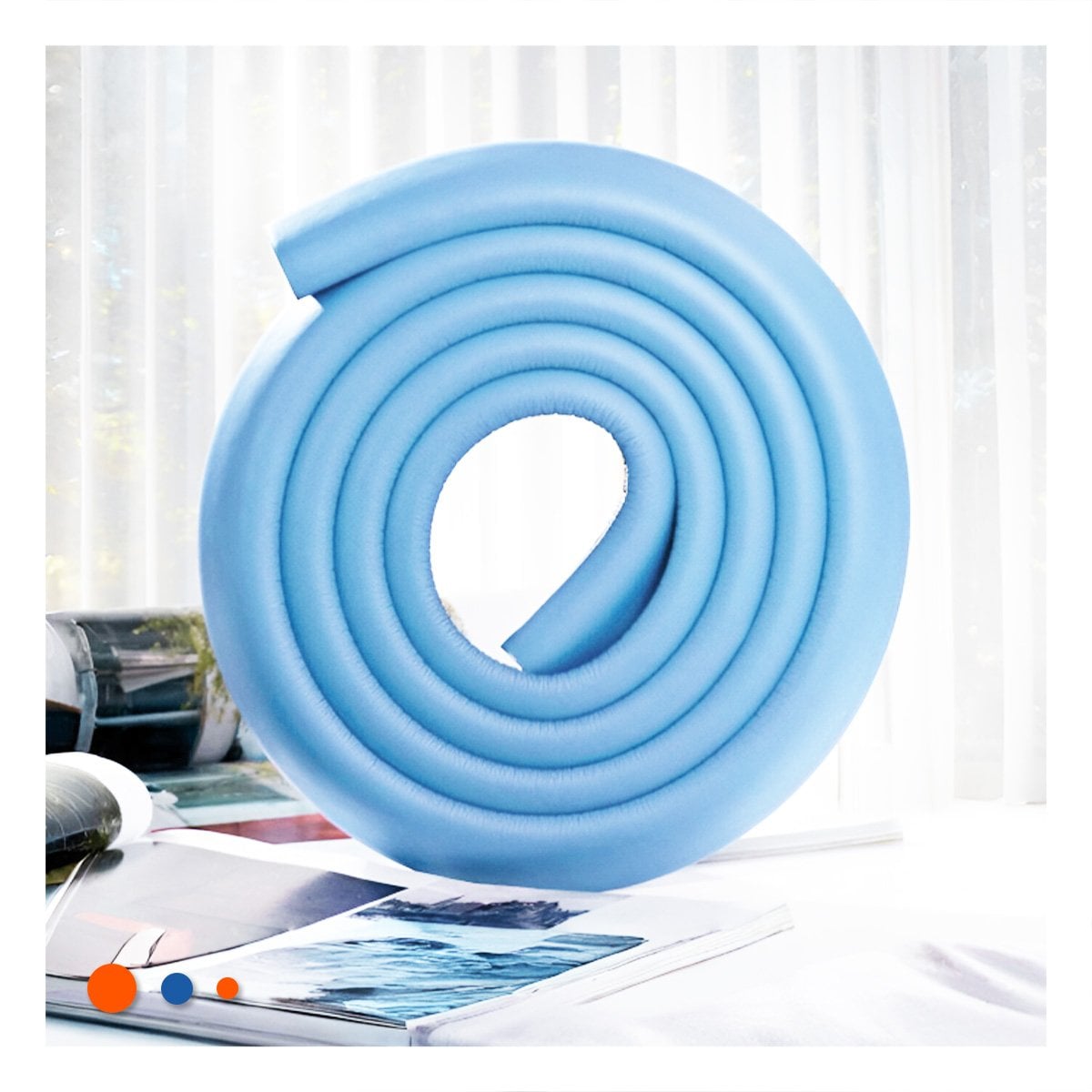 GUARDA ESQUINA DE ESPUMA RESISTENTE PARA BORDES DE MUEBLES Y MESAS AZUL Y+POST IT - 3
