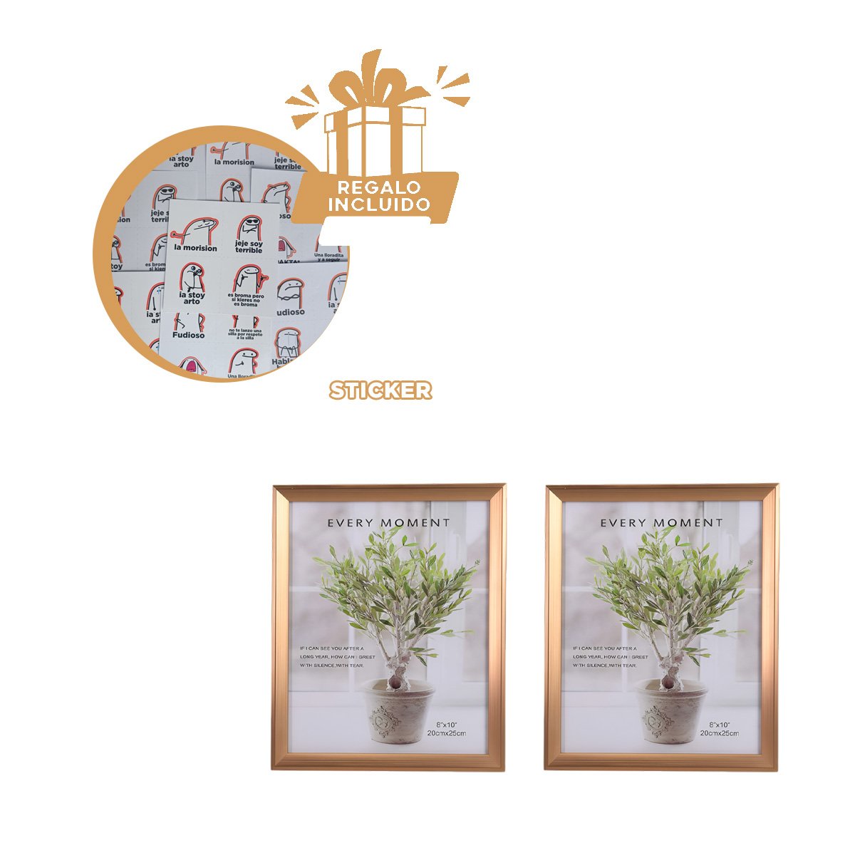 SOPORTE PARA FOTO CON ACABADO ELEGANTE QUE COMPLEMENTA LA DECORACION INTERIOR Y+REGALO STICKER - 1