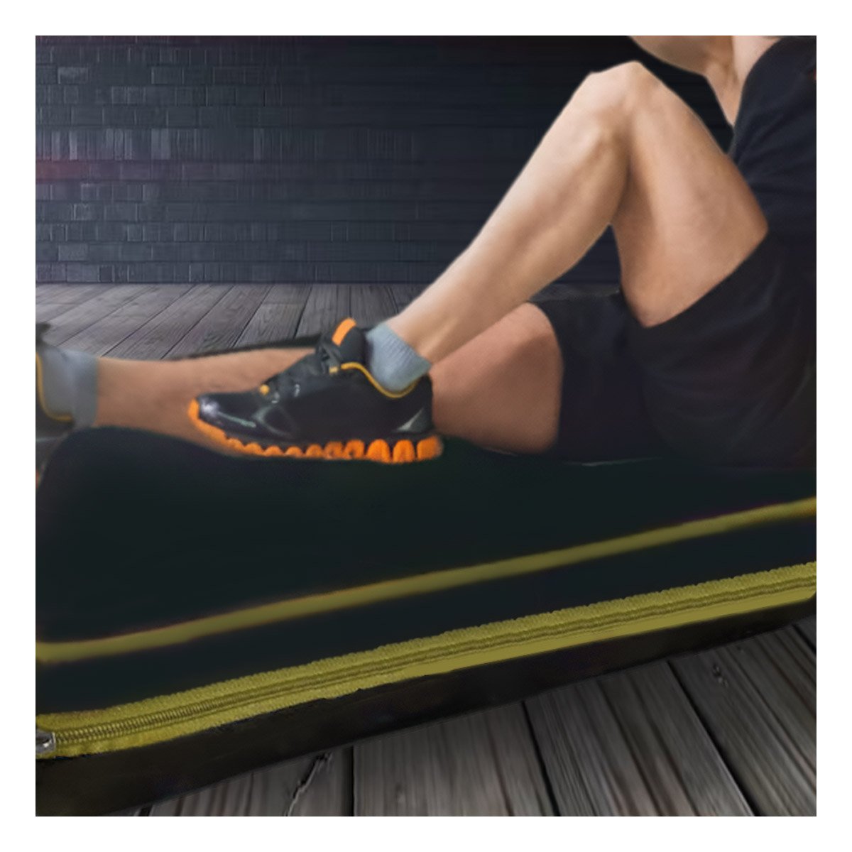 PACK2 ALFOMBRA ACOLCHADA NEGRA TALLA L 1.5 M AMARILLO PARA YOGA Y+PAPEL REGALO - 2