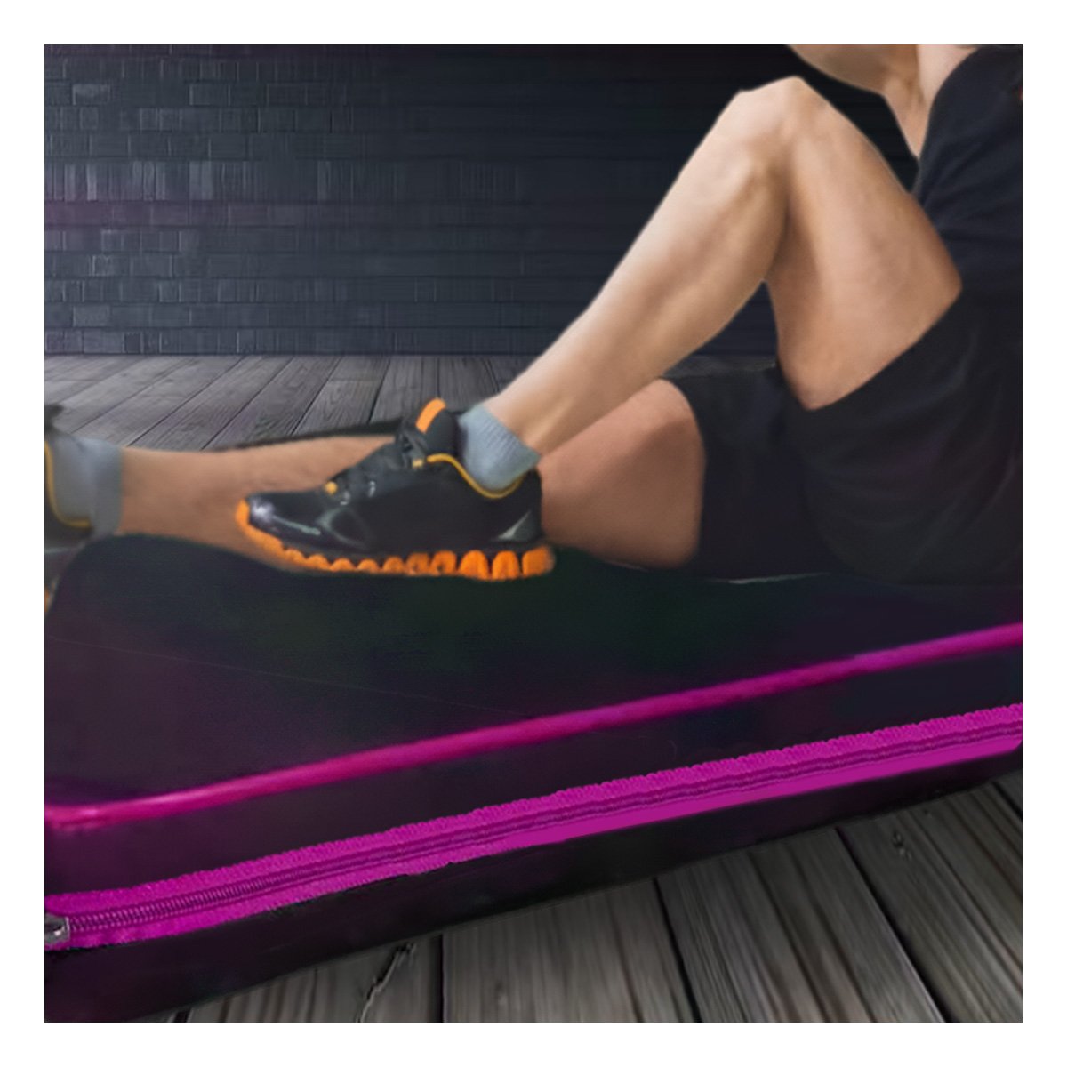 PACK2 ALFOMBRA ACOLCHADA NEGRA TALLA L 1.5 M AMARILLO PARA YOGA Y+PAPEL REGALO - 2