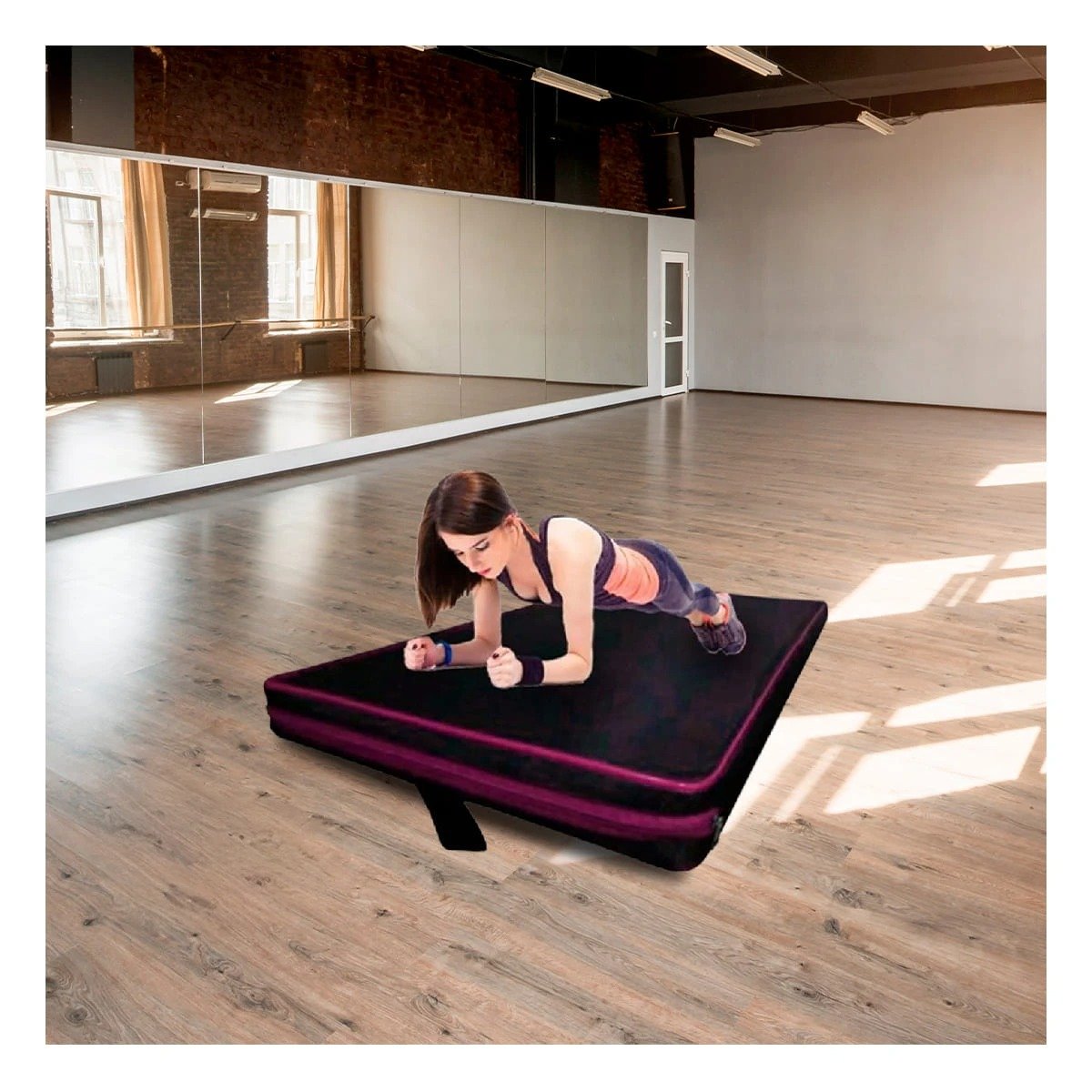 PACK2 ALFOMBRA ACOLCHADA NEGRA TALLA L 1.5 M AMARILLO PARA YOGA Y+PAPEL REGALO - 5