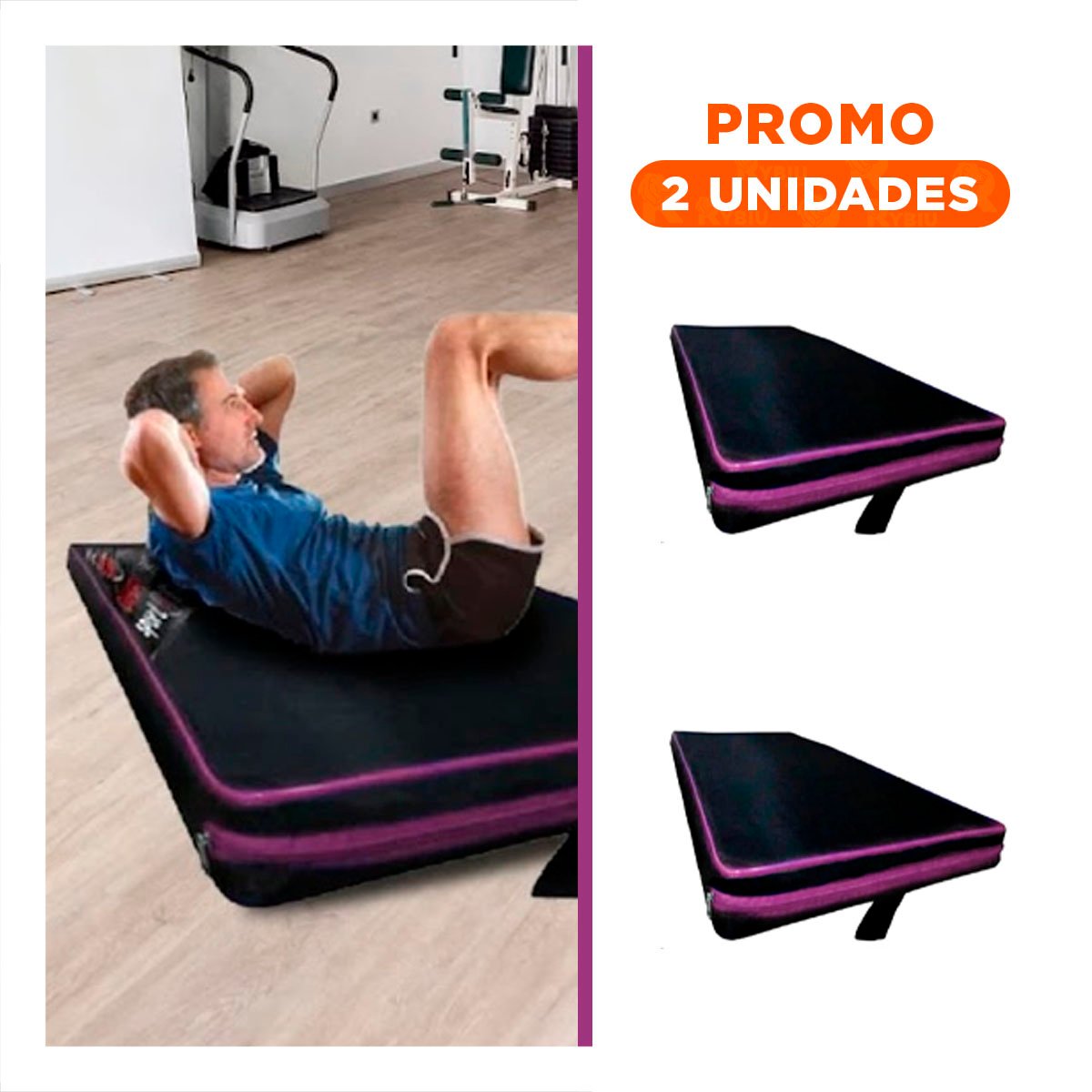 PACK2 BASE ACOLCHADA NEGRA TALLA L 1.5 M AMARILLO PARA FITNESS - 1
