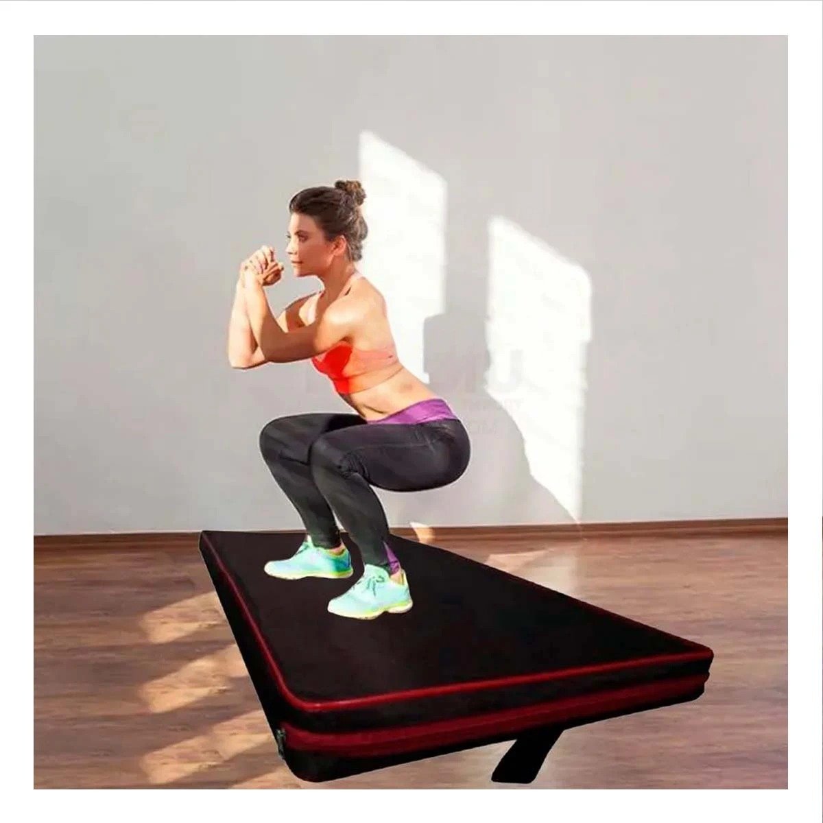 PACK2 BASE ACOLCHADA NEGRA TALLA L 1.5 M AMARILLO PARA FITNESS - 5