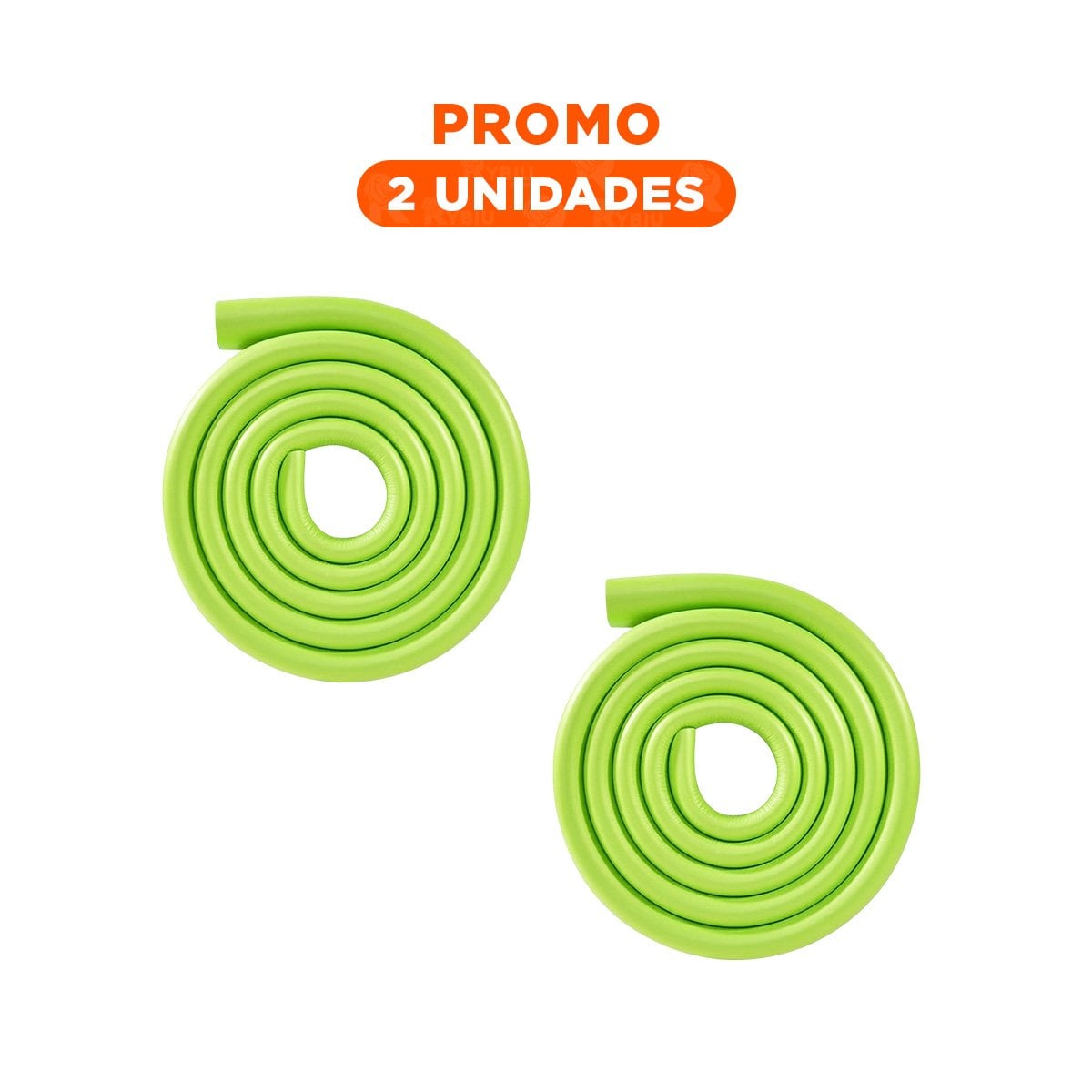 PACK2 PERFIL PROTECTOR DE BORDES ESPUMA 2 METROS VERDE LIMON CUIDADO DIARIO CASA - 1