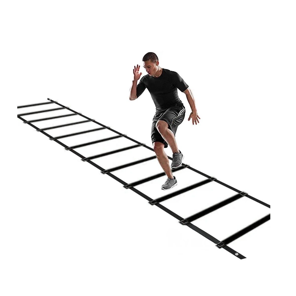 PACK4 ESCALERA DE AGILIDAD CON PESO DE 12 PASOS NEGRA PARA GIMNASIO Y+PAPEL REGALO - 3