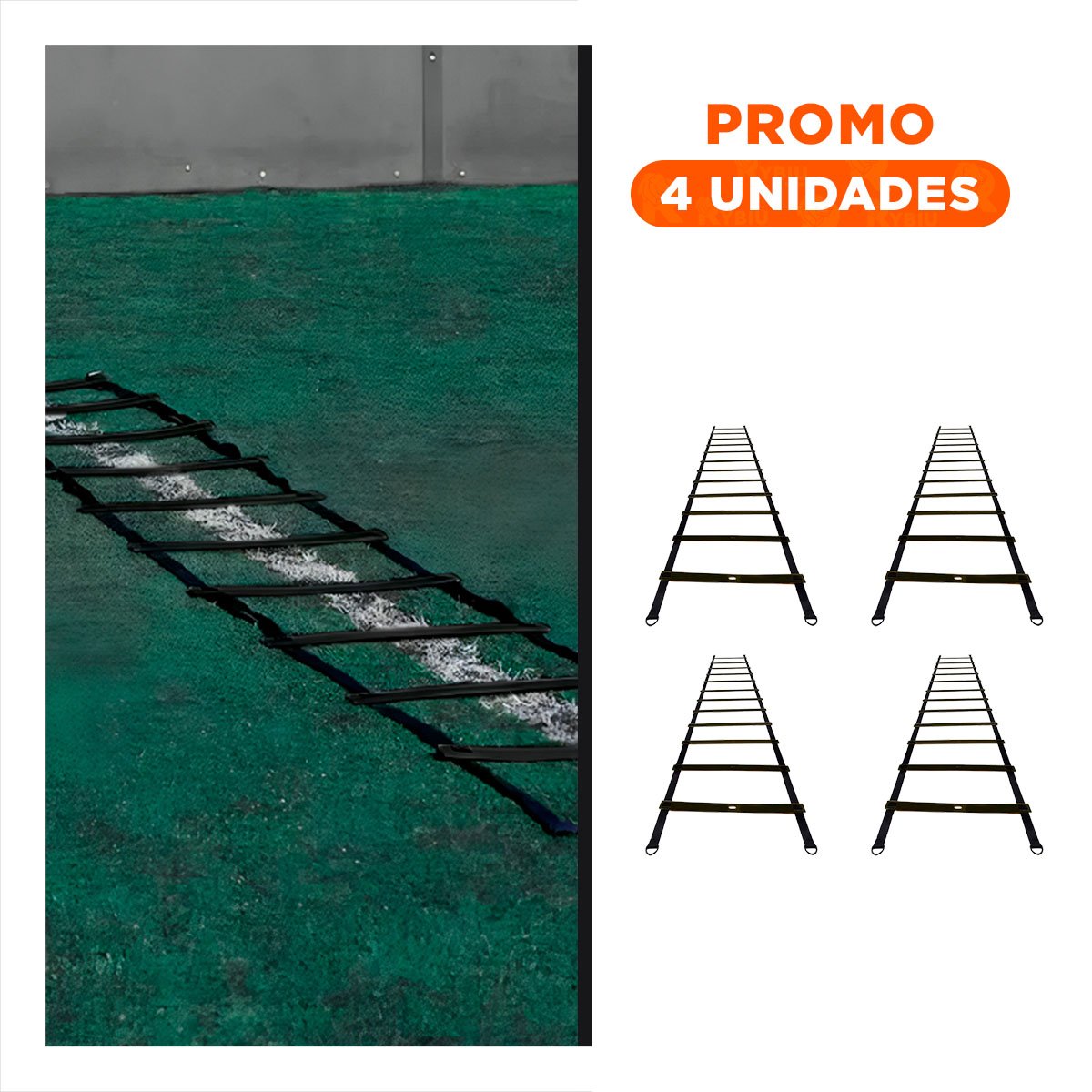 PACK4 ESCALERA CON PESO DE 12 PASOS NEGRA PARA FITNESS Y+REGALO STICKER - 1