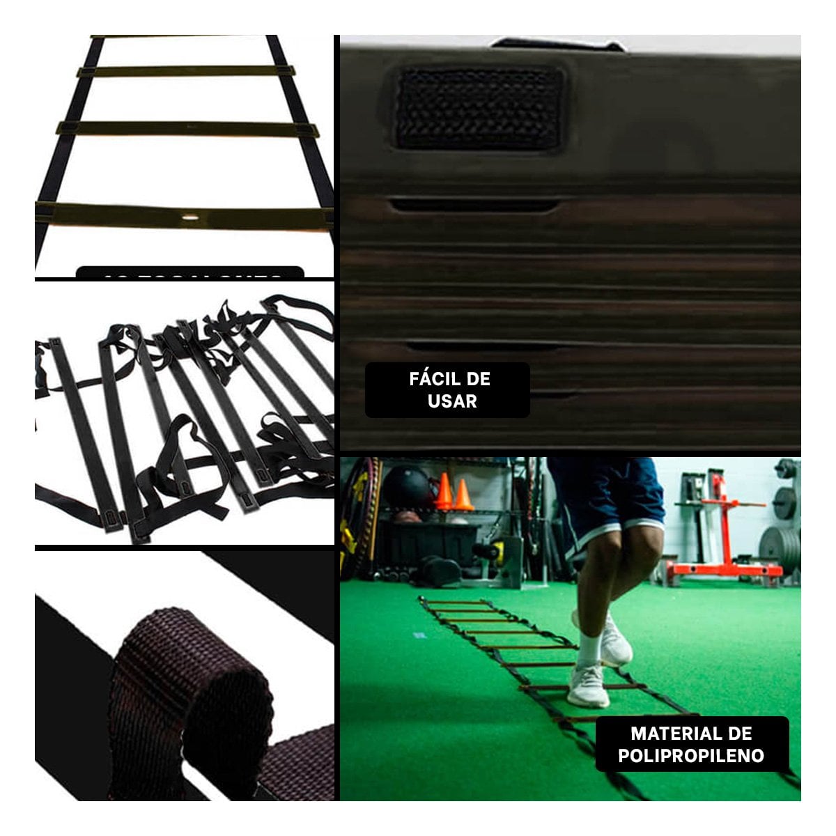 PACK4 ESCALERA CON PESO DE 12 PASOS NEGRA PARA FITNESS Y+REGALO STICKER - 2