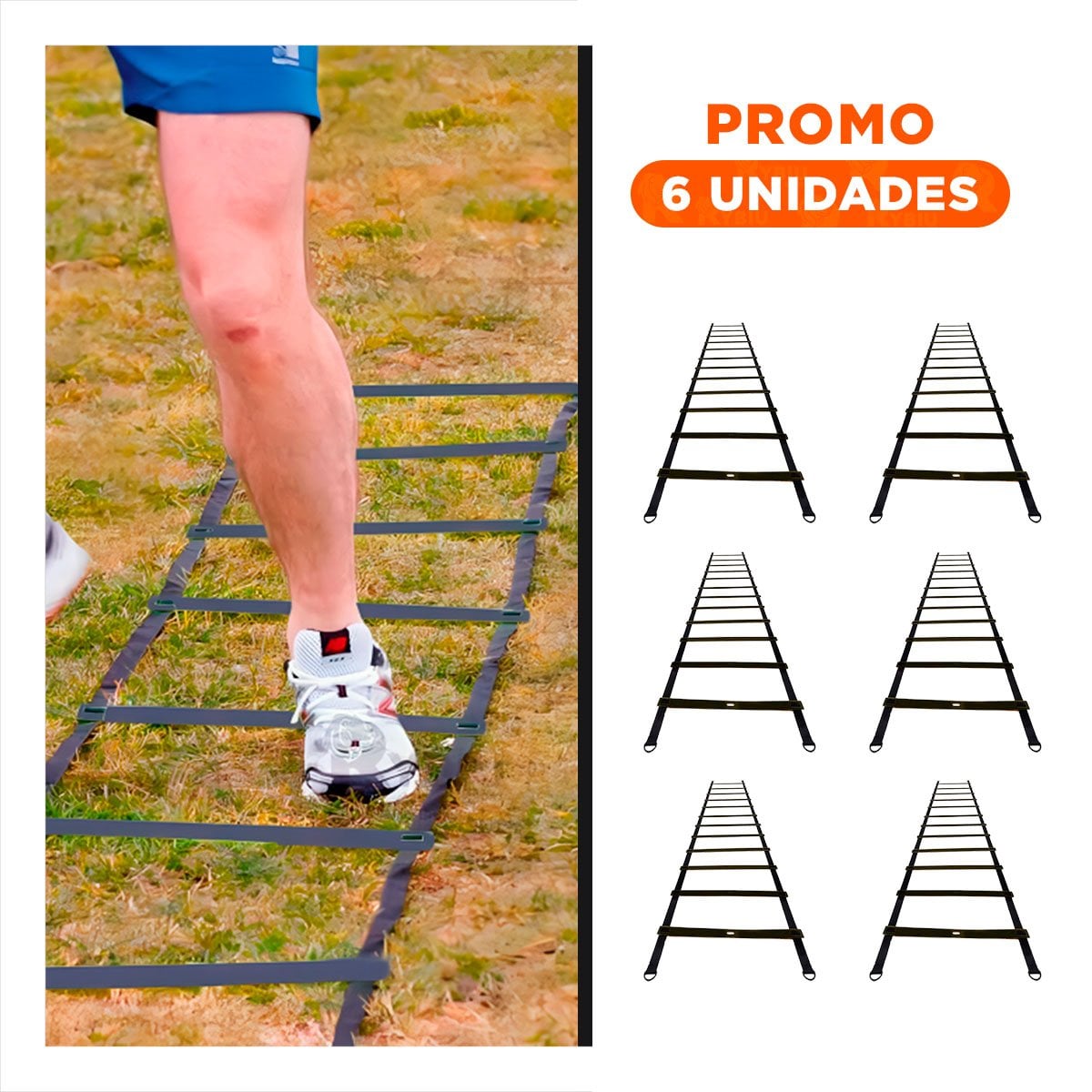 PACK6 ESCALA CON PESO DE 12 PASOS NEGRA PARA EJERCICIO INTENSO - 1