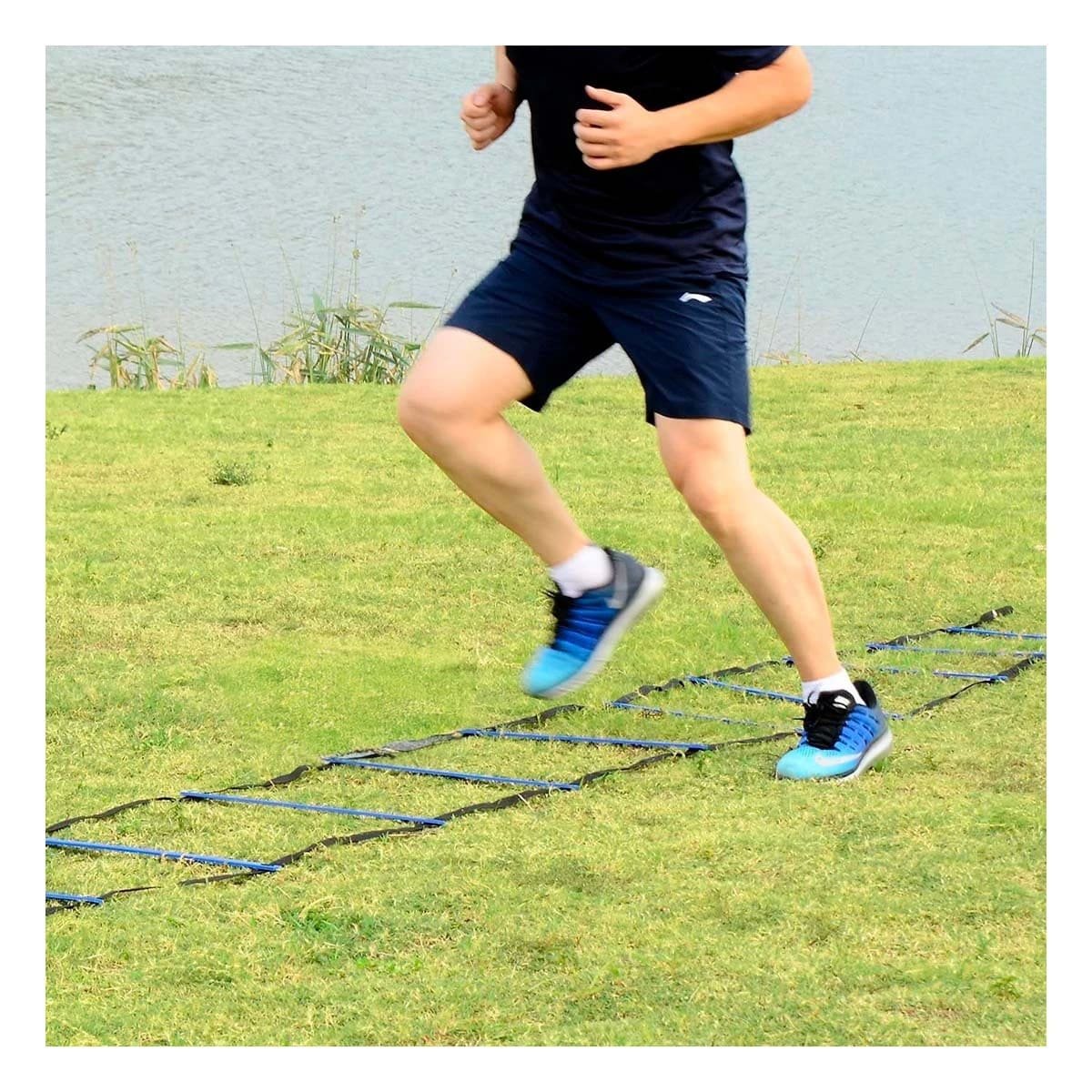 PACK4 ESCALERA DEPORTIVA CON PESO DE 12 PASOS NEGRA PARA VELOCIDAD - 5