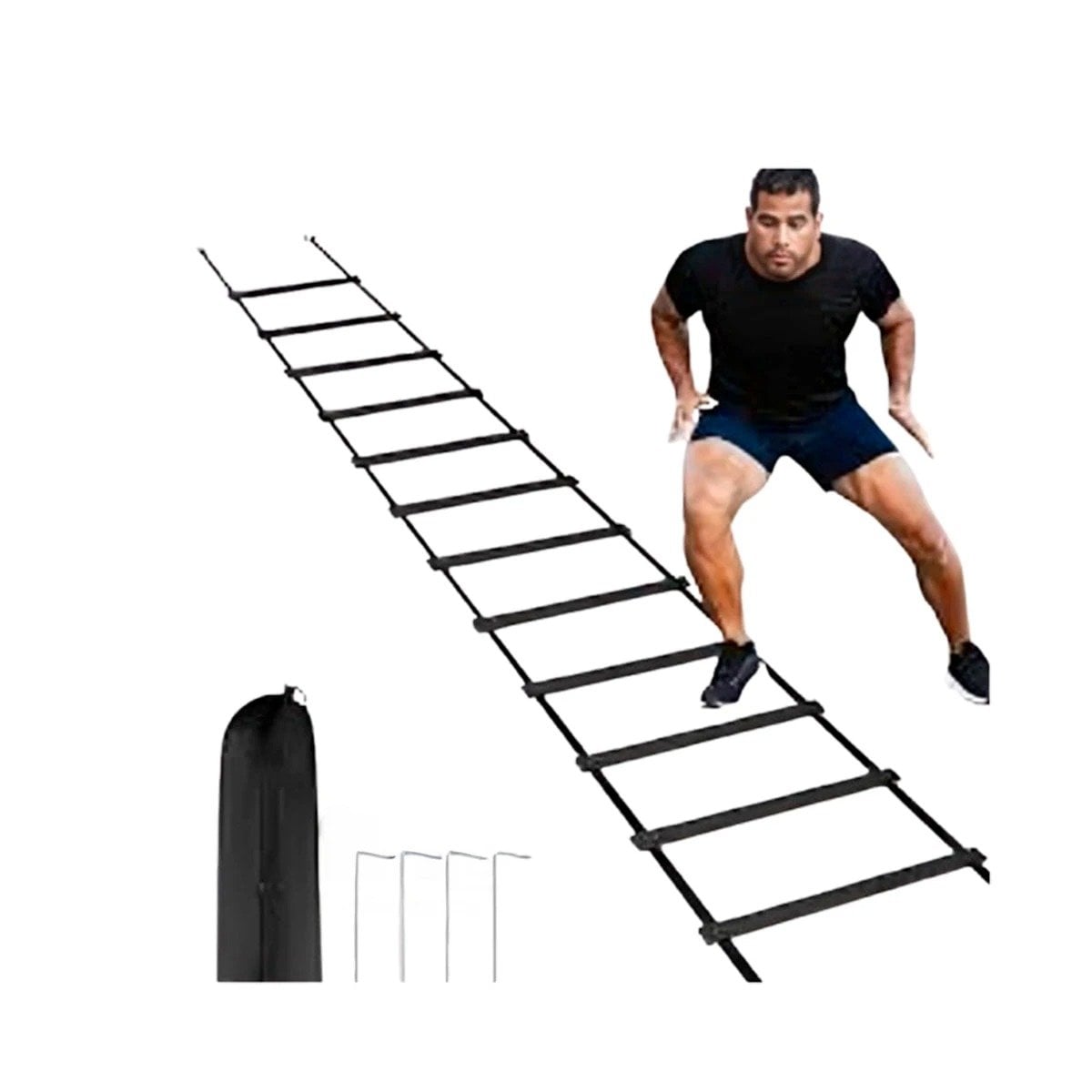 PACK6 ESCALINATA SIN PESO DE 10 PASOS NEGRA COMPACTA Y RESISTENTE Y+REGALO STICKER - 2