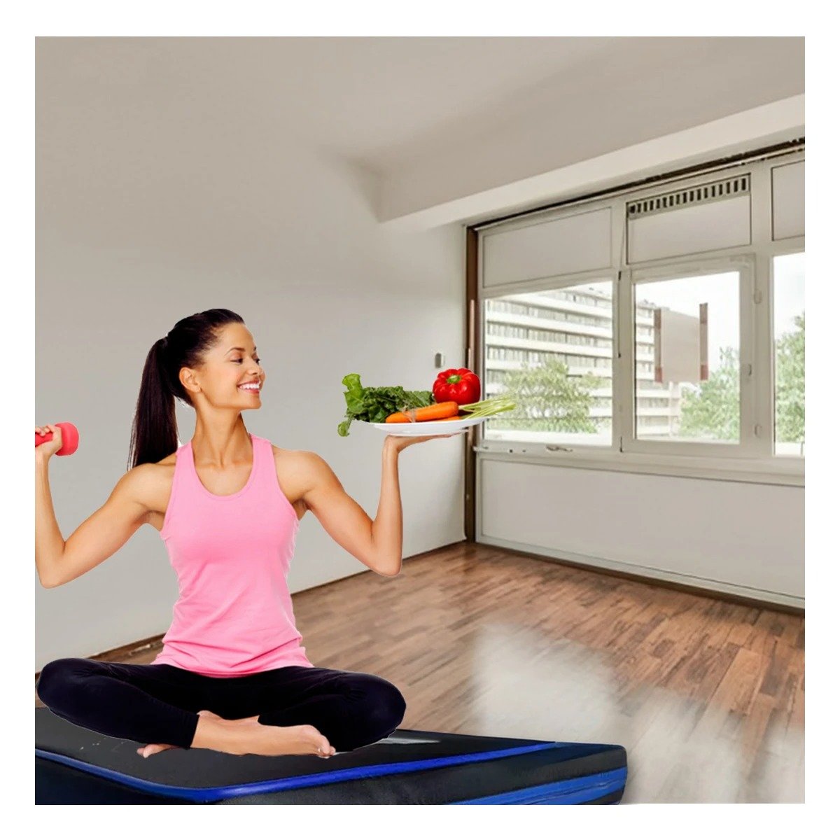 PACK2 BASE ACOLCHADA NEGRA TALLA L 1.5 M AMARILLO PARA FITNESS - 2