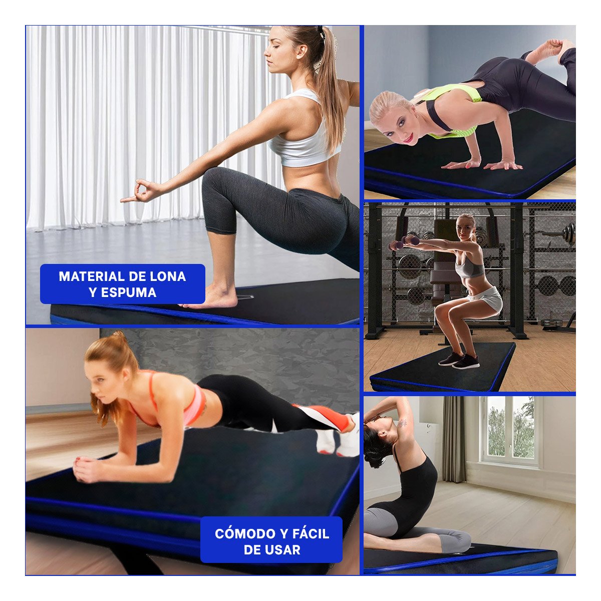 ESTERILLA FITNESS NEGRA TALLA L 1.5 M AMARILLO PARA ENTRENAMIENTO Y+LIGAS REGALO - 5