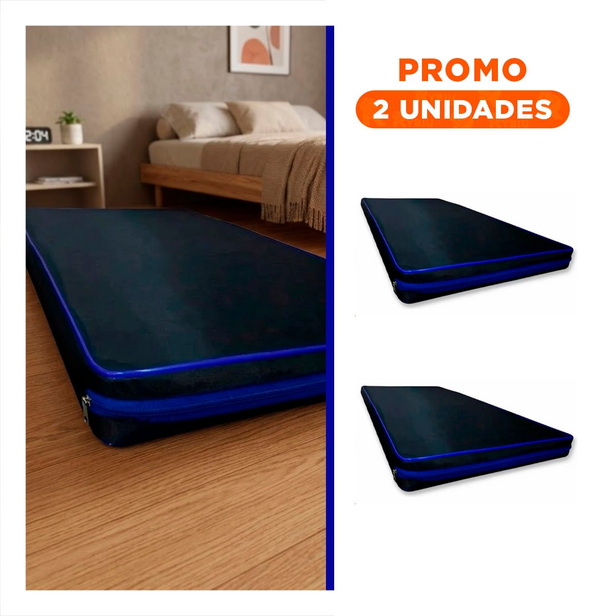 PACK2 BASE ACOLCHADA NEGRA TALLA L 1.5 M AMARILLO PARA FITNESS - 1