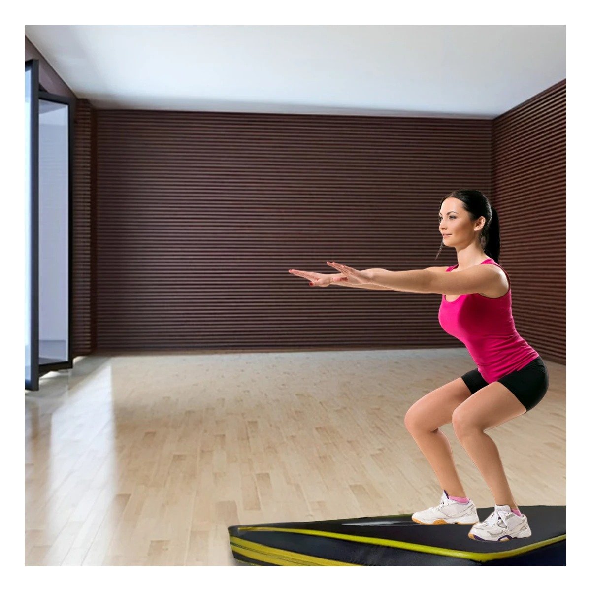 PACK2 BASE ACOLCHADA NEGRA TALLA L 1.5 M AMARILLO PARA FITNESS - 5
