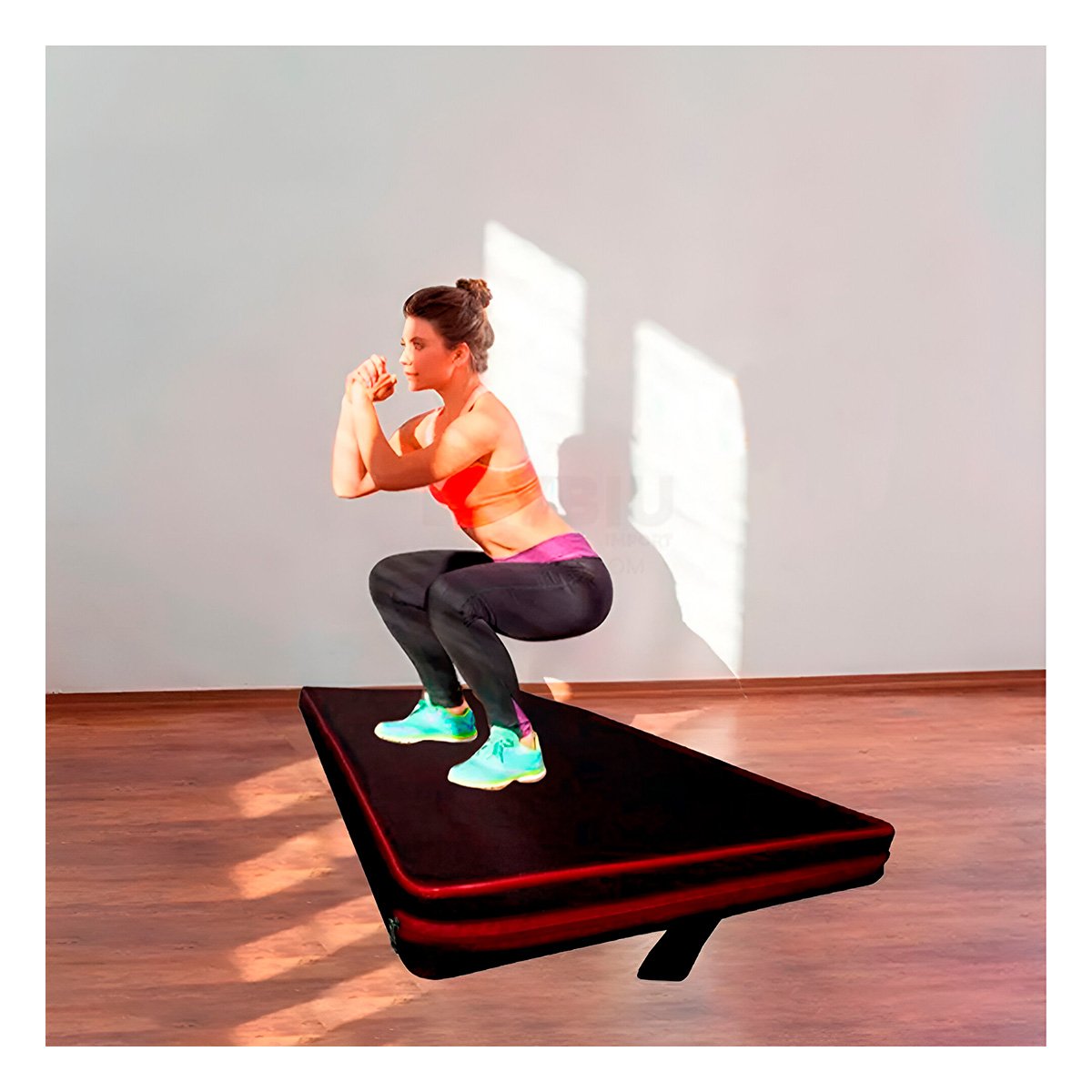 PACK2 ALFOMBRA ACOLCHADA NEGRA TALLA L 1.5 M AMARILLO PARA YOGA Y+PAPEL REGALO - 2