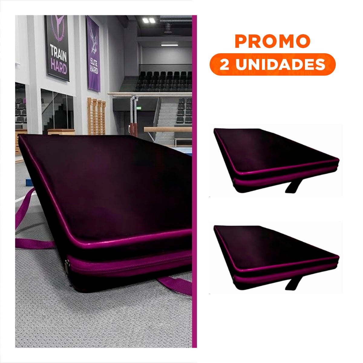 PACK2 BASE ACOLCHADA NEGRA TALLA L 1.5 M AMARILLO PARA FITNESS - 1