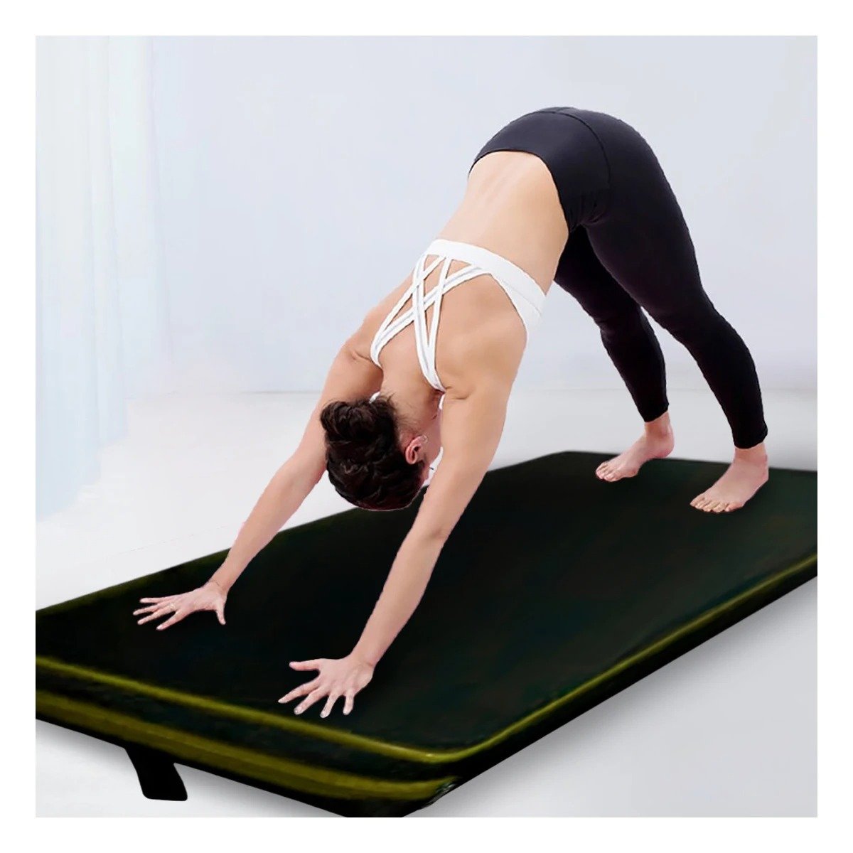 PACK2 ALFOMBRA ACOLCHADA NEGRA TALLA L 1.5 M AMARILLO PARA YOGA Y+PAPEL REGALO - 5