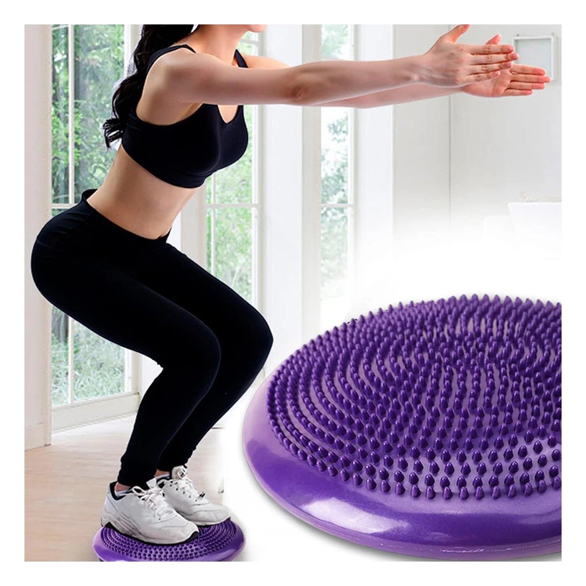 PACK2 PLATAFORMA GIMNASIO BALANCIN PARA EJERCICIOS FUNCIONALES AZUL Y+REGALO STICKER - 5