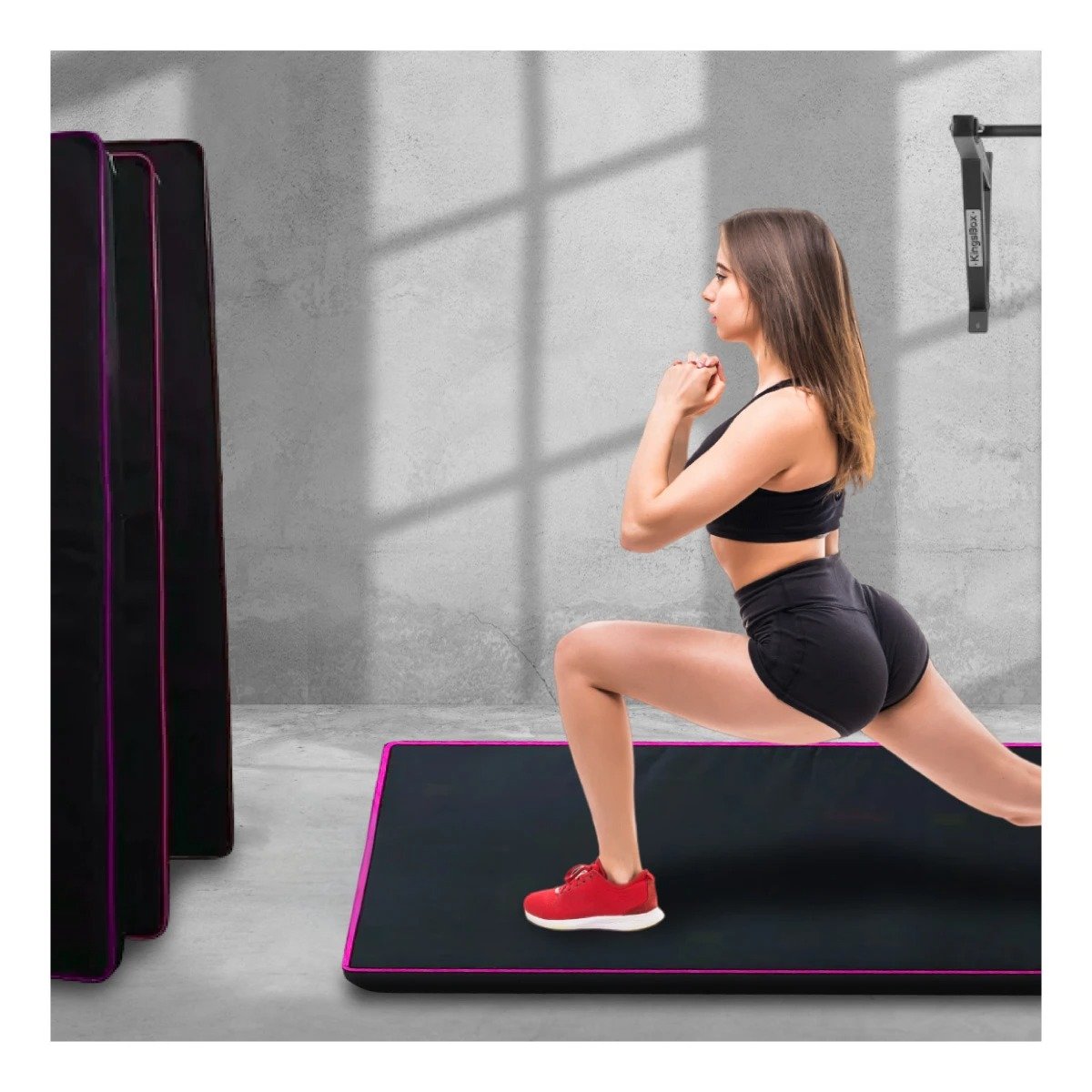 PACK2 BASE ACOLCHADA NEGRA TALLA L 1.5 M AMARILLO PARA FITNESS - 3