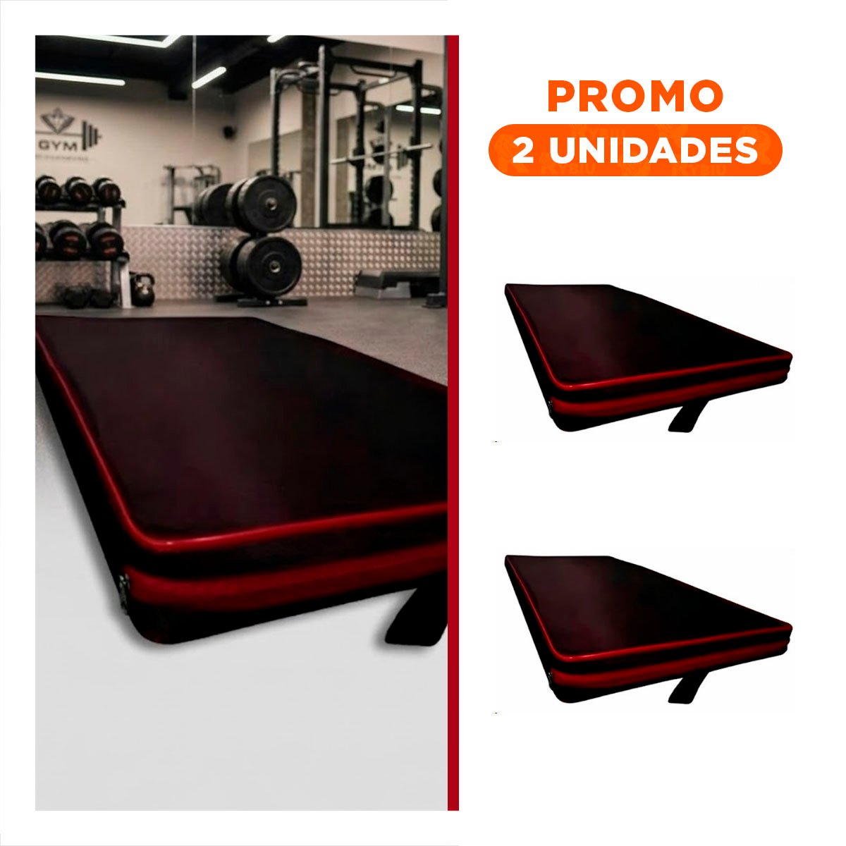 PACK2 BASE ACOLCHADA NEGRA TALLA L 1.5 M AMARILLO PARA FITNESS - 1