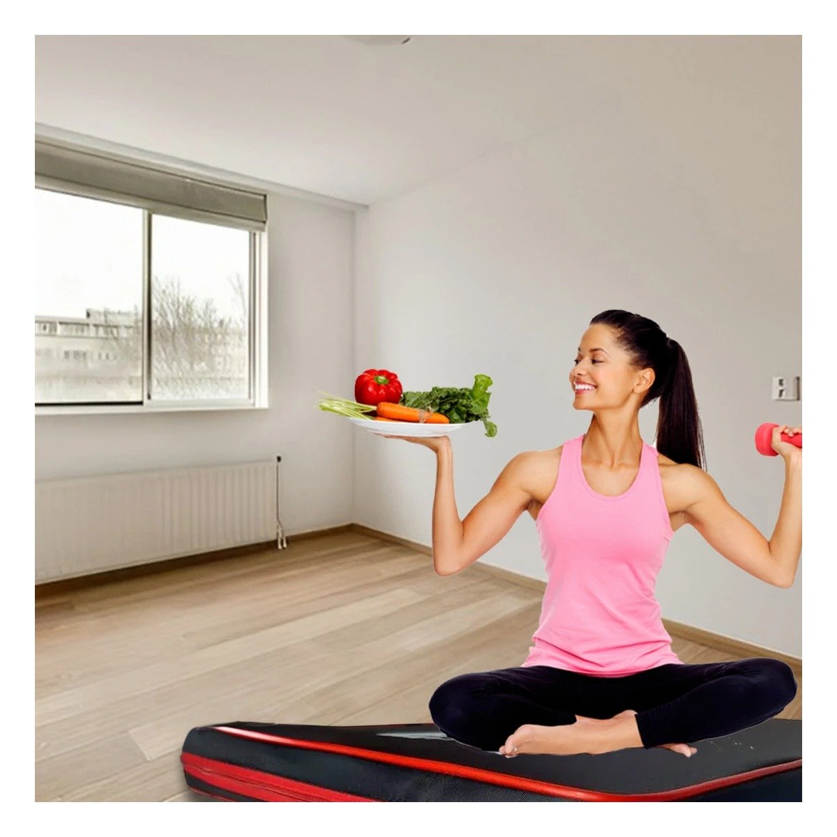 PACK2 BASE ACOLCHADA NEGRA TALLA L 1.5 M AMARILLO PARA FITNESS - 2