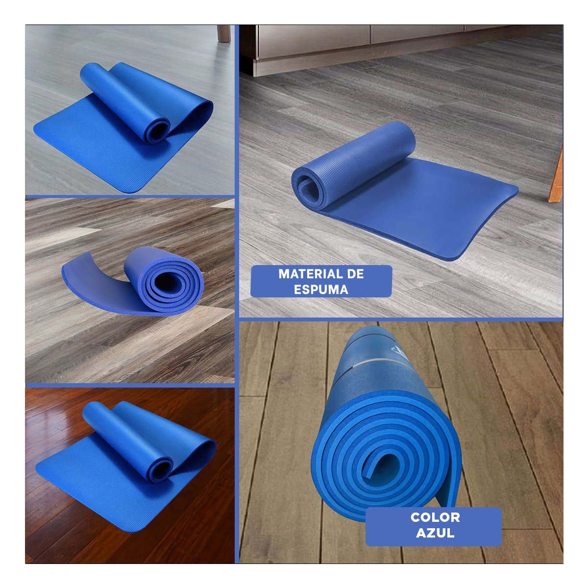 PACK2 BASE 10MM ESPUMA AZUL COMODA Y ANTIDESLIZANTE PARA YOGA Y EJERCICIO Y+PAPEL REGALO - 3