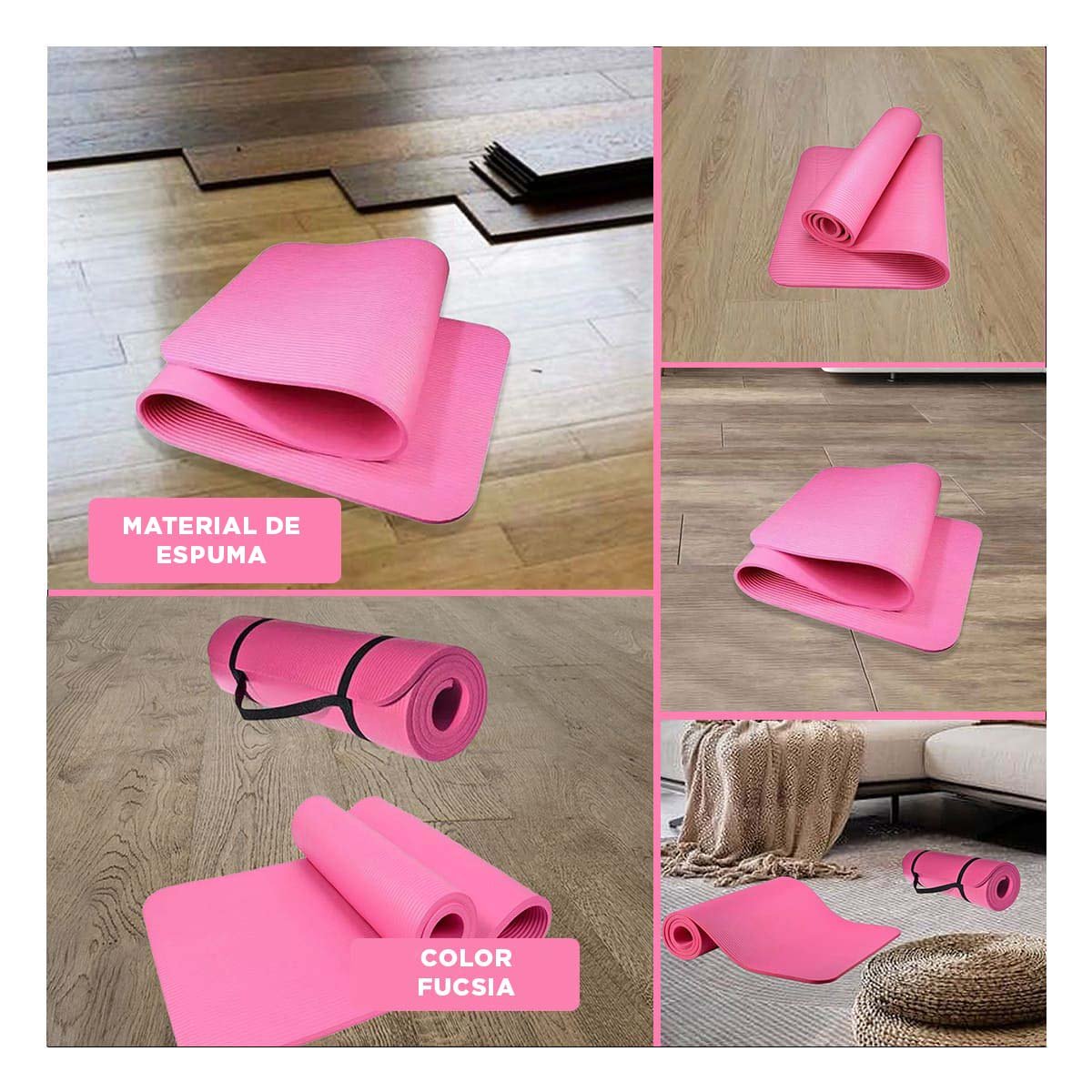PACK4 PLATAFORMA 10MM ESPUMA FUCSIA RESISTENTE Y COMODA PARA GIMNASIO Y+REGALO STICKER - 2