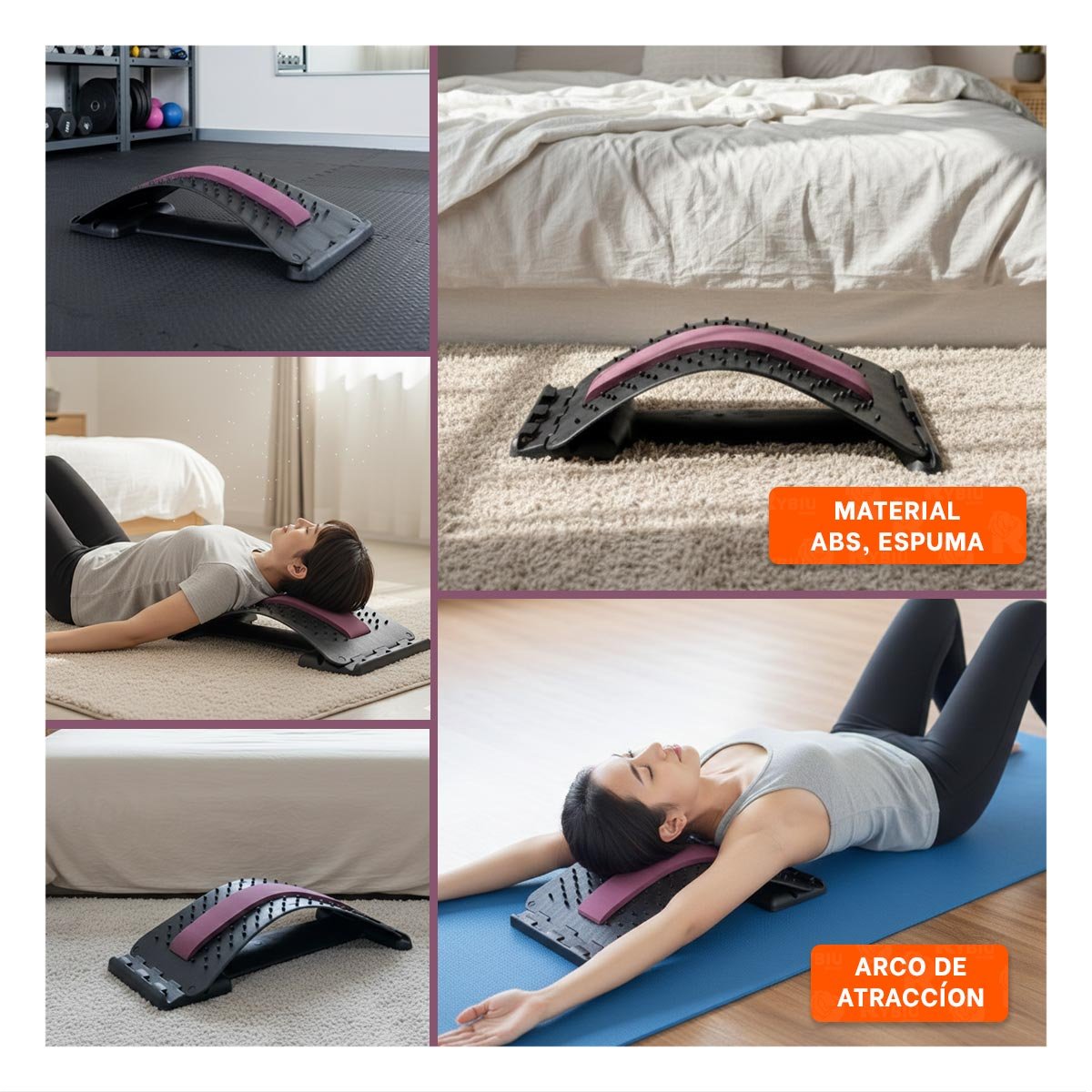 PACK2 ALMOHADILLA LUMBAR GUINDA PROFESIONAL PARA RELAJACION Y TERAPIAS Y+PAPEL REGALO - 3