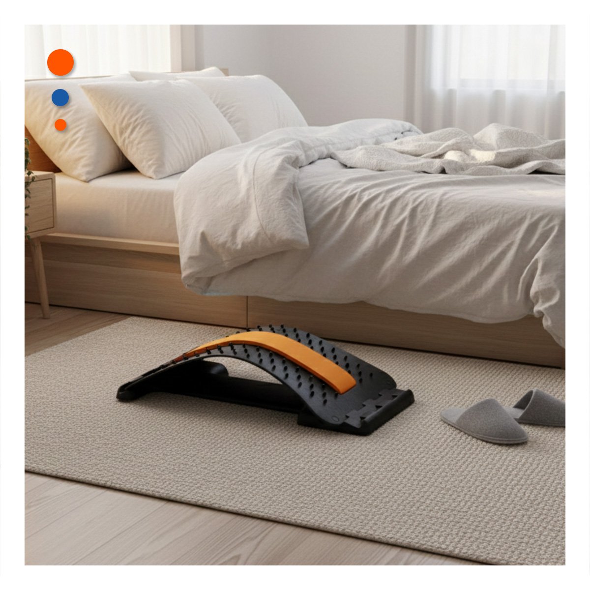 DISPOSITIVO LUMBAR NARANJA COMODO PARA RELAJAR MUSCULOS Y MEJORAR POSTURA - 1