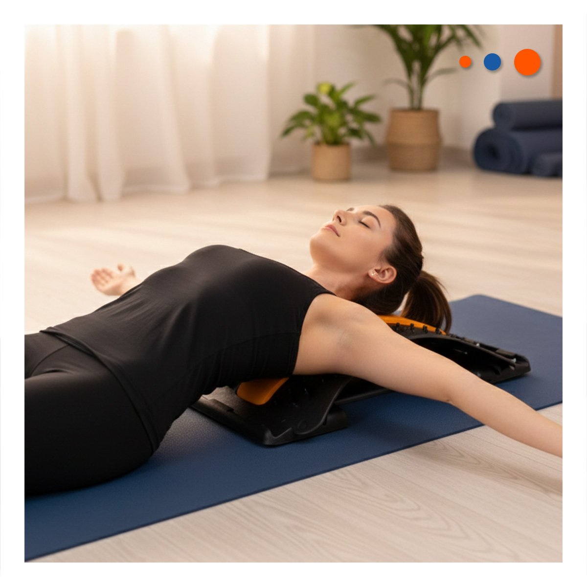 DISPOSITIVO LUMBAR NARANJA COMODO PARA RELAJAR MUSCULOS Y MEJORAR POSTURA - 2