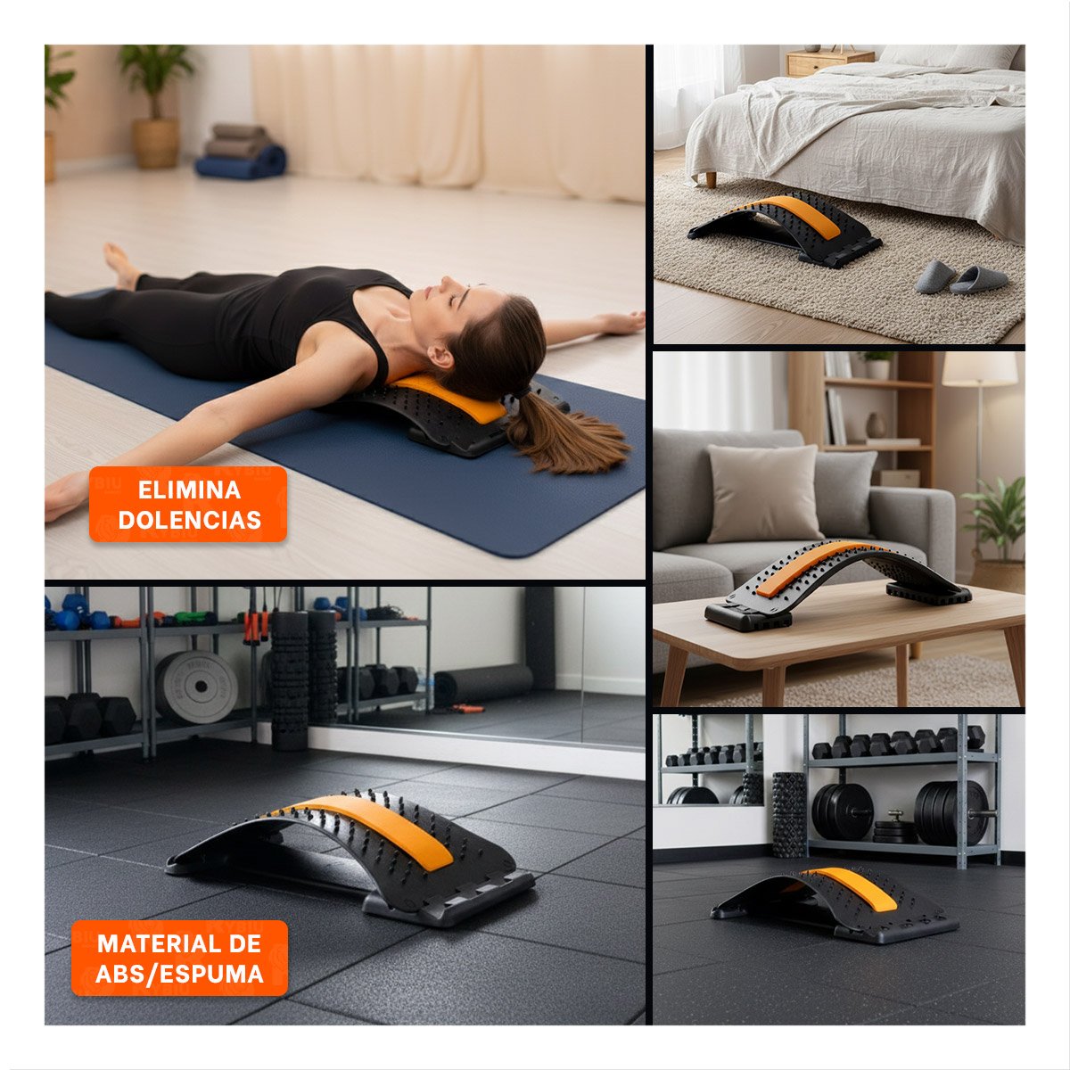 DISPOSITIVO LUMBAR NARANJA COMODO PARA RELAJAR MUSCULOS Y MEJORAR POSTURA - 5