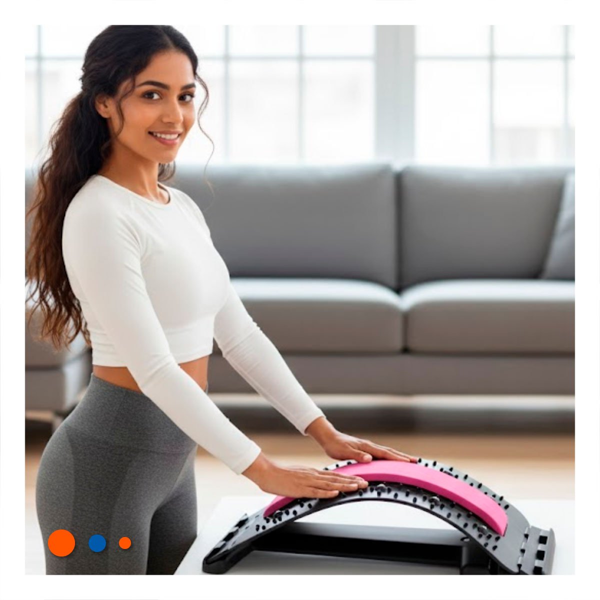 DISPOSITIVO LUMBAR FUCSIA PORTATIL PARA USO EN CASA Y OFICINA FACIL Y+REGALO STICKER - 2