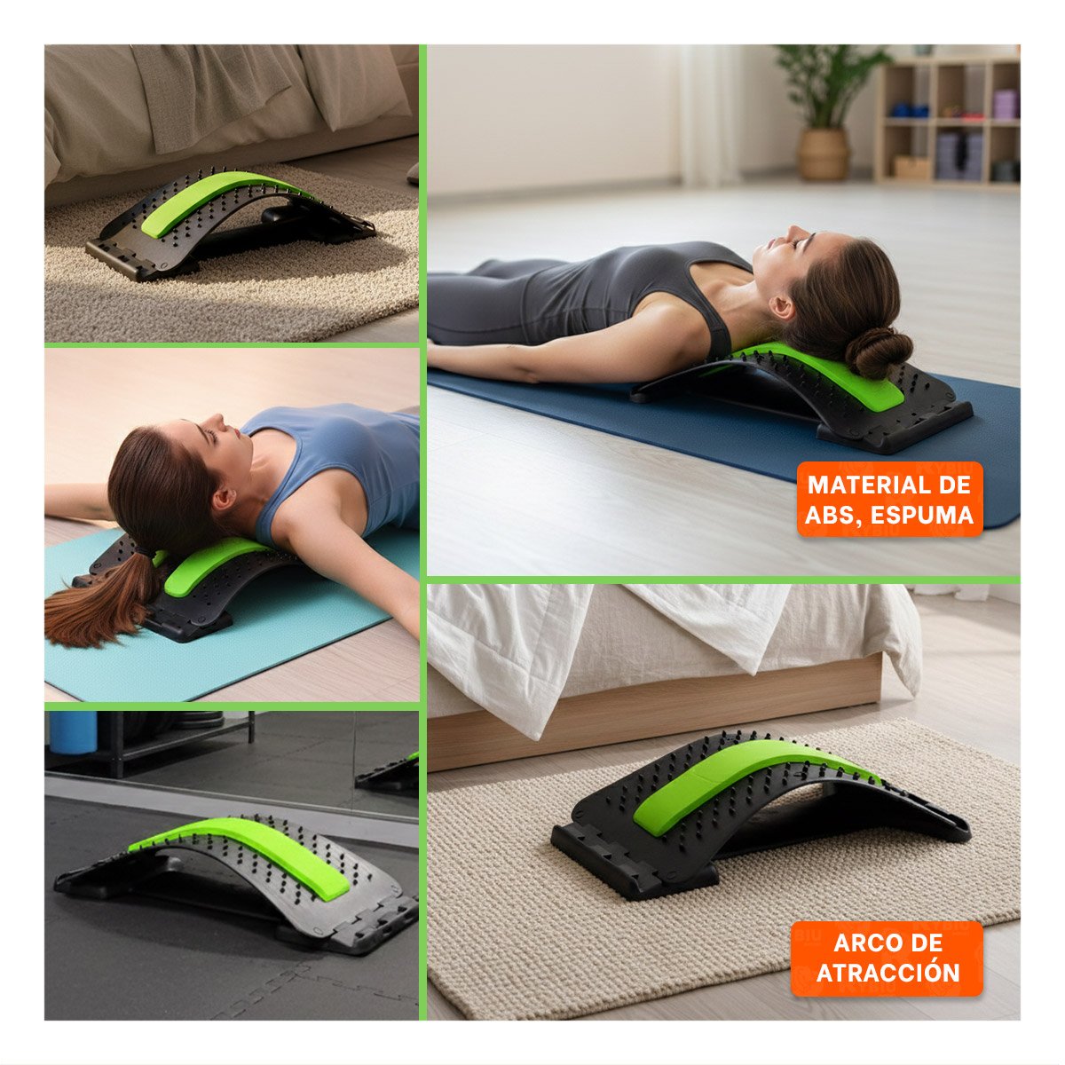 PACK6 COJIN LUMBAR VERDE SUAVE PARA MASAJES Y BIENESTAR GENERAL Y+PAPEL REGALO - 3