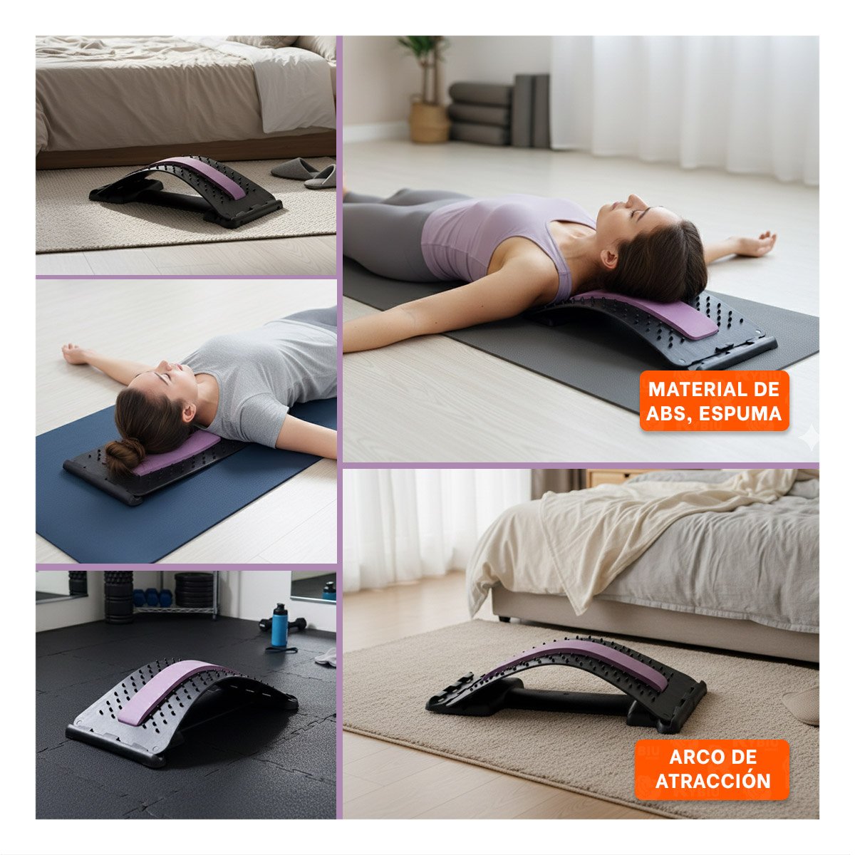 PACK6 COJIN LUMBAR LILA SUAVE PARA MASAJES Y BIENESTAR GENERAL Y+PAPEL REGALO - 3