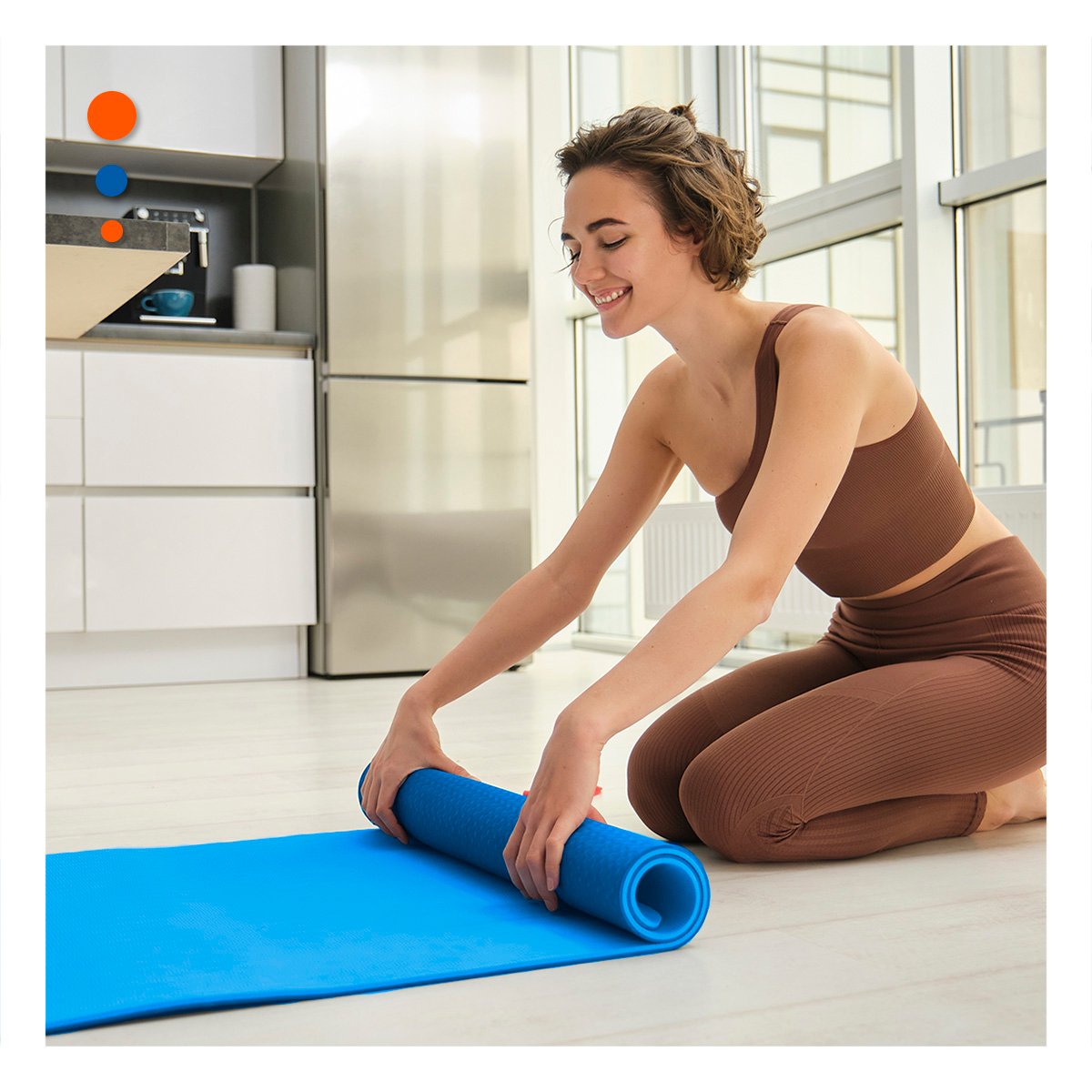 ALFOMBRA FLEXIBLE AZUL DE GOMA EVA 61X183CM PARA FITNESS Y ACTIVIDADES EN CASA Y+REGALO STICKER - 1