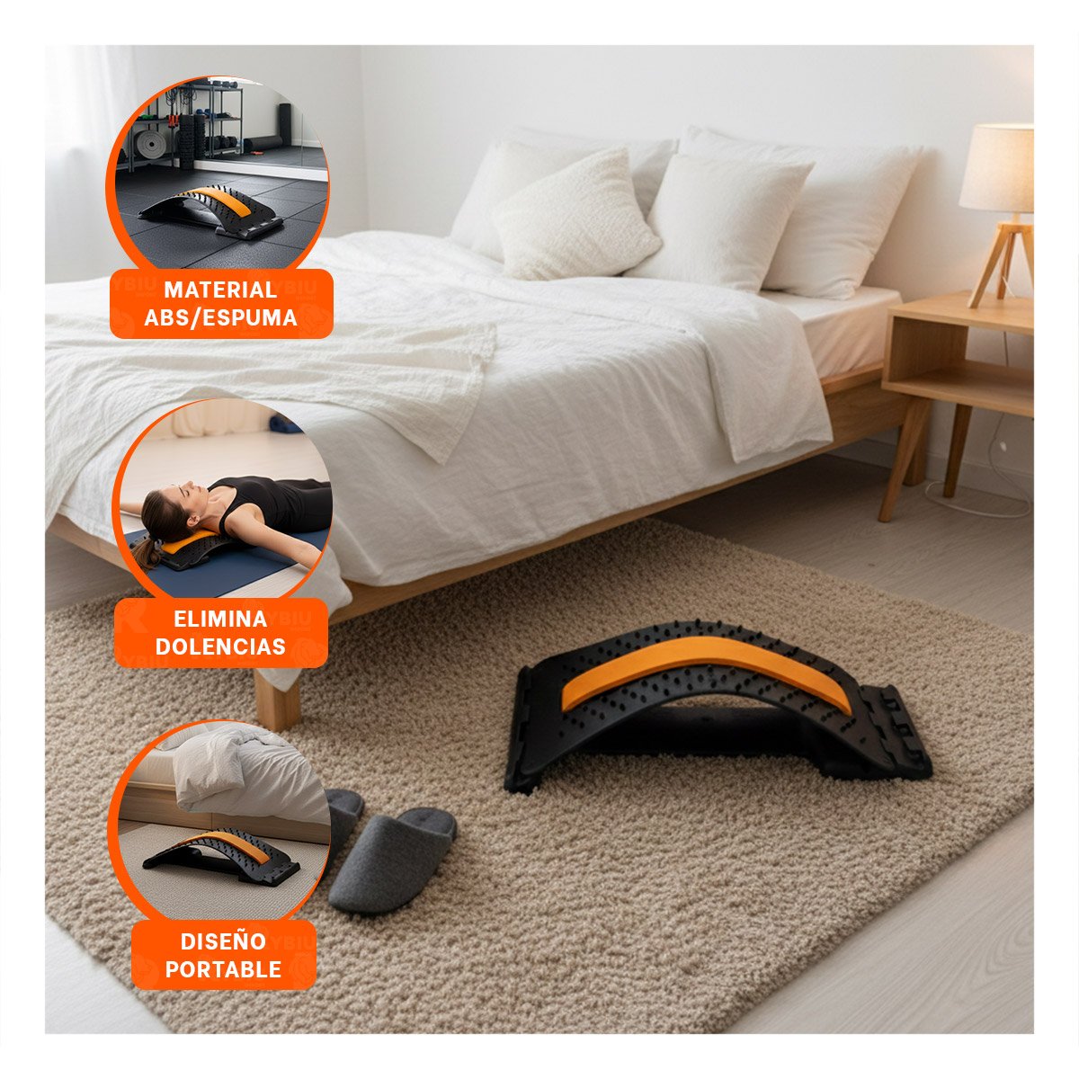 PACK6 COJIN LUMBAR NARANJA PROFESIONAL PARA RELAJACION Y TERAPIAS CORPORALES - 5