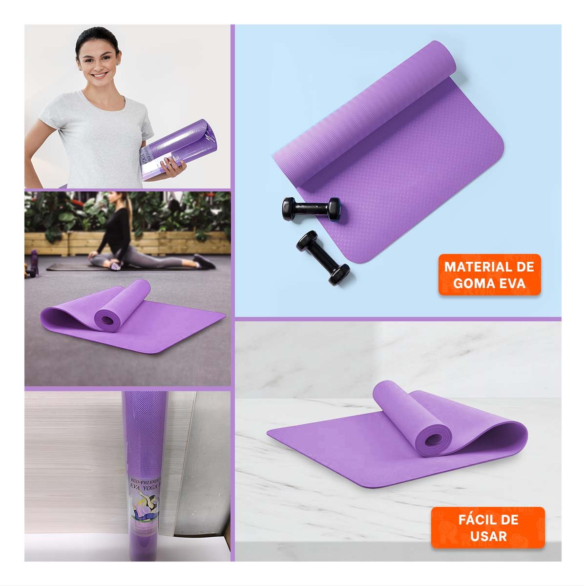 PACK12 ALFOMBRILLA FLEXIBLE LILA DE GOMA EVA PARA JUEGOS Y ACTIVIDADES Y+PAPEL REGALO - 2