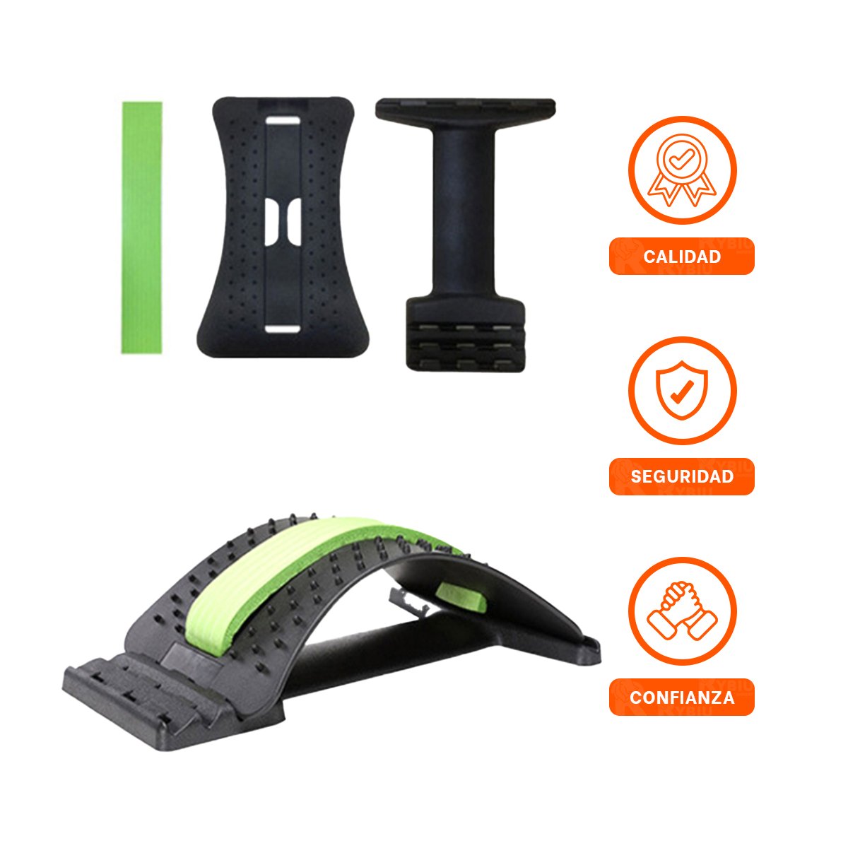 DISPOSITIVO LUMBAR VERDE PROFESIONAL PARA TERAPIAS Y RELAJACION MUSCULAR Y+LIGAS REGALO - 3