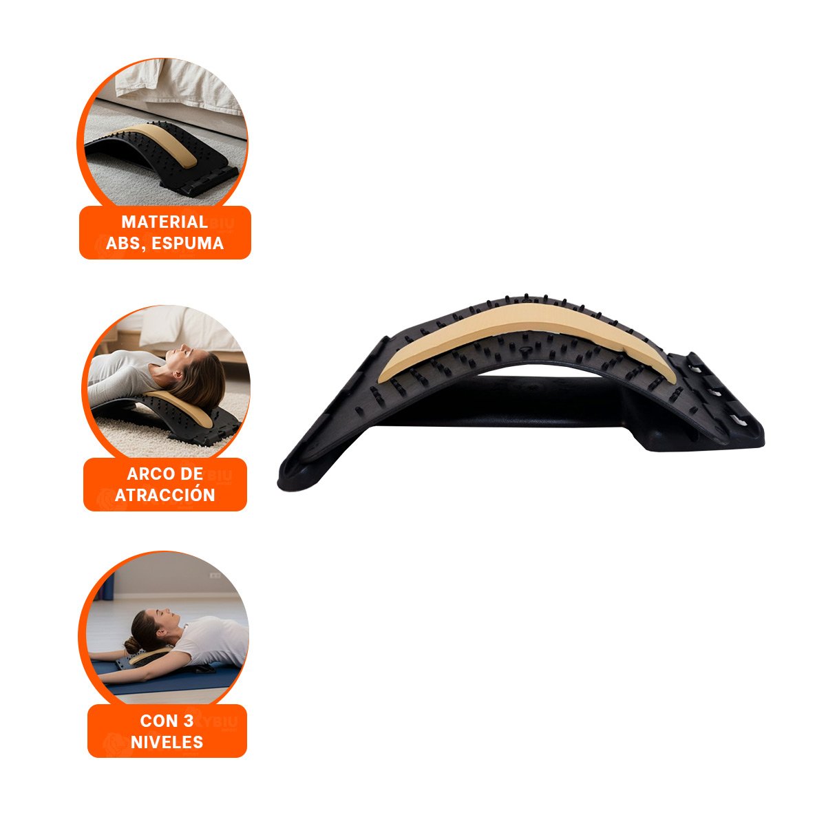 DISPOSITIVO LUMBAR MELON COMODO PARA RELAJAR MUSCULOS Y MEJORAR POSTURA - 3